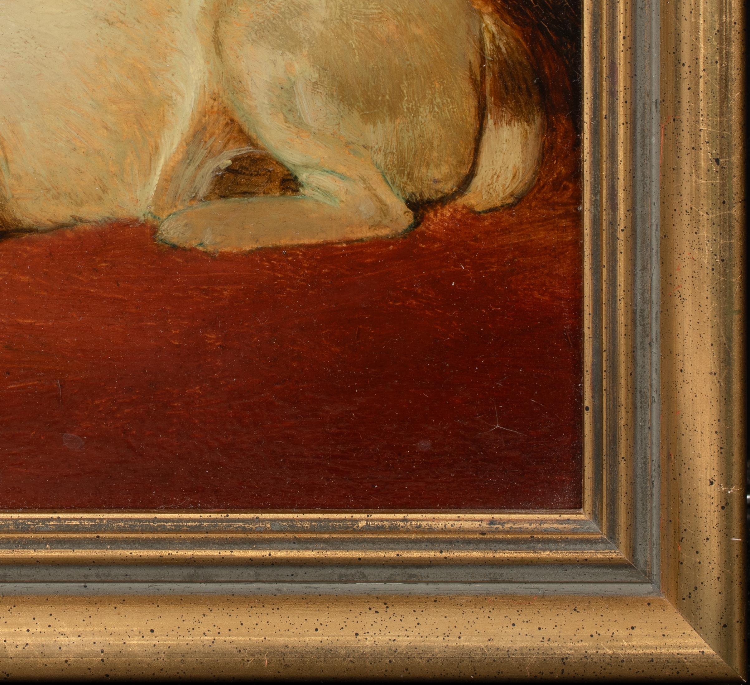 Portrait de Jules A Jack Russell, 19e siècle attribué à Frederick HALL - Marron Animal Painting par Unknown
