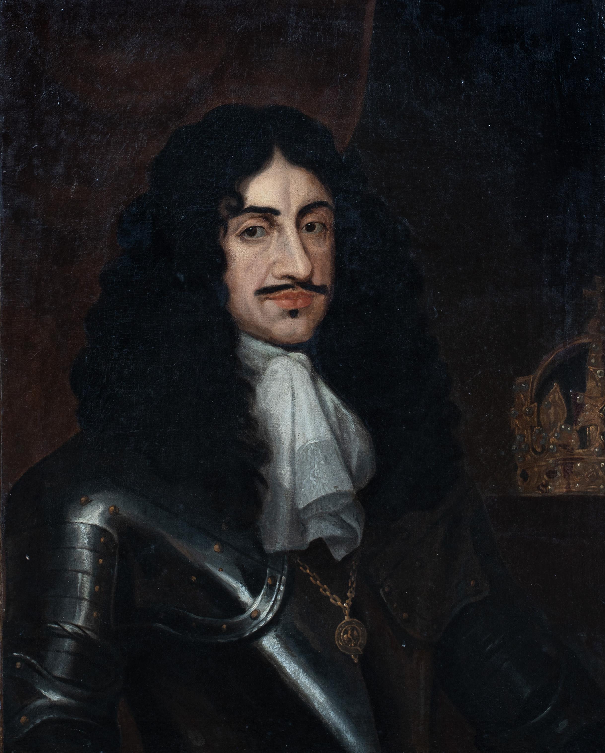 Unknown Portrait Painting - Portrait Of King Charles II (1630-1685), 17th Century 