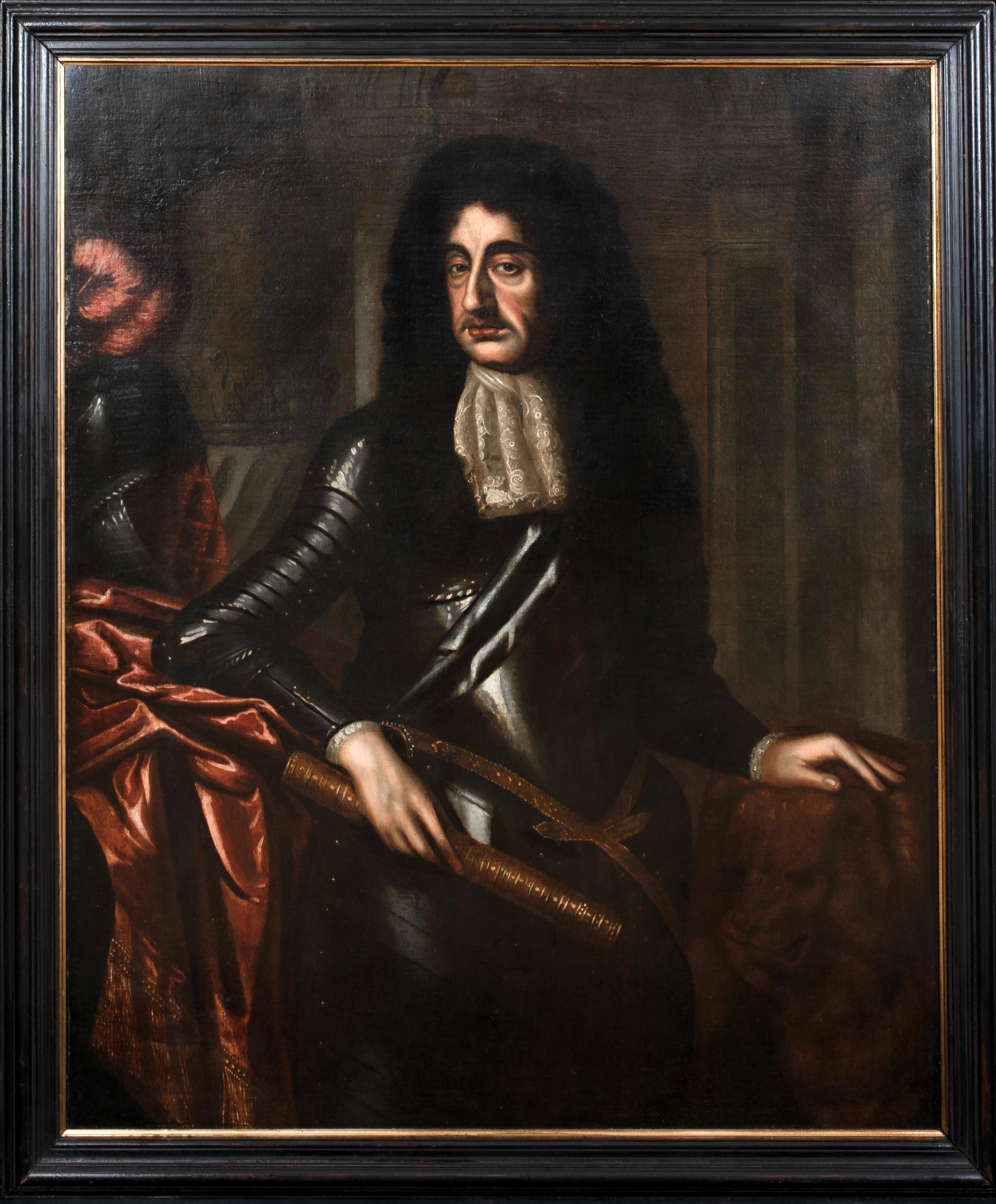 Unknown Portrait Painting - Portrait Of King Charles II Of England (1630-1685), 17th Century   
