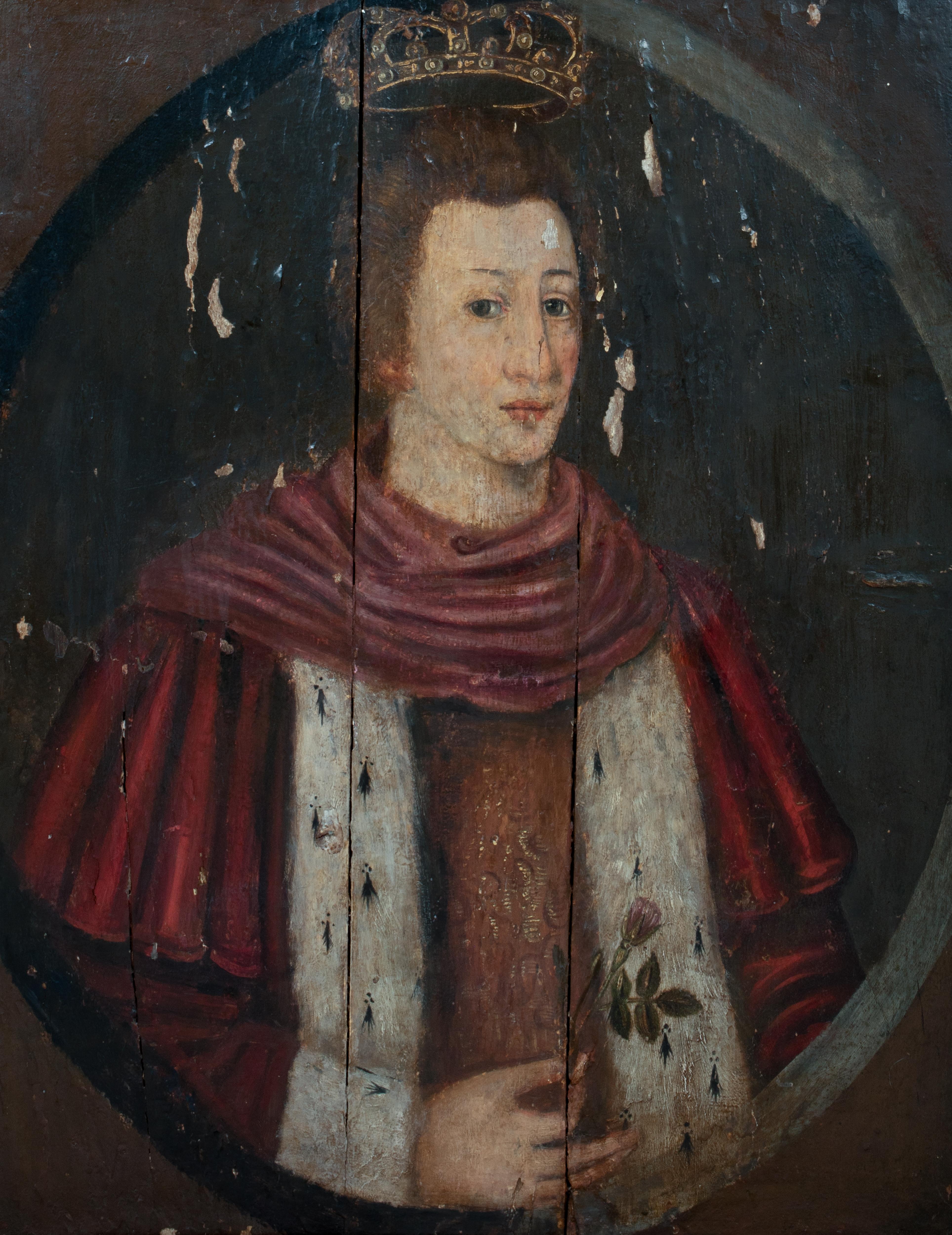 Porträt von König Edward VI (1537-1553) als Prinz von Wales, 16. Jahrhundert 

Englische Schule - Öl auf Tafel - um 1547

Großes Porträt von Edward VI. als Prinz von Wales aus dem 16. Jahrhundert, Öl auf Tafel. Frühes und bedeutendes Porträt des