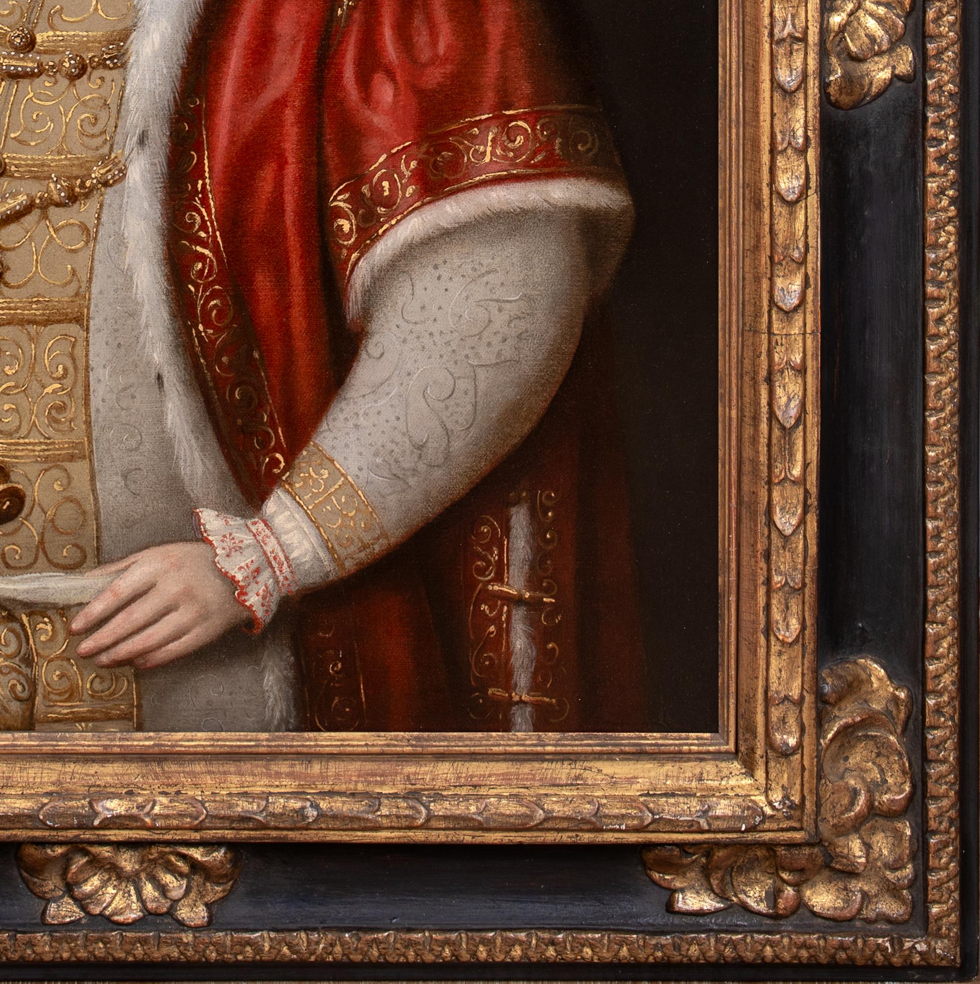 Porträt von König Edward VI. (1537-1553) König von England

nach William SCROTS (1510-1553)

Großes Porträt von Edward VI., König von England, ca. 17. Jahrhundert, Öl auf Leinwand. Hervorragende Qualität und Zustand halblanges Porträt des einzigen
