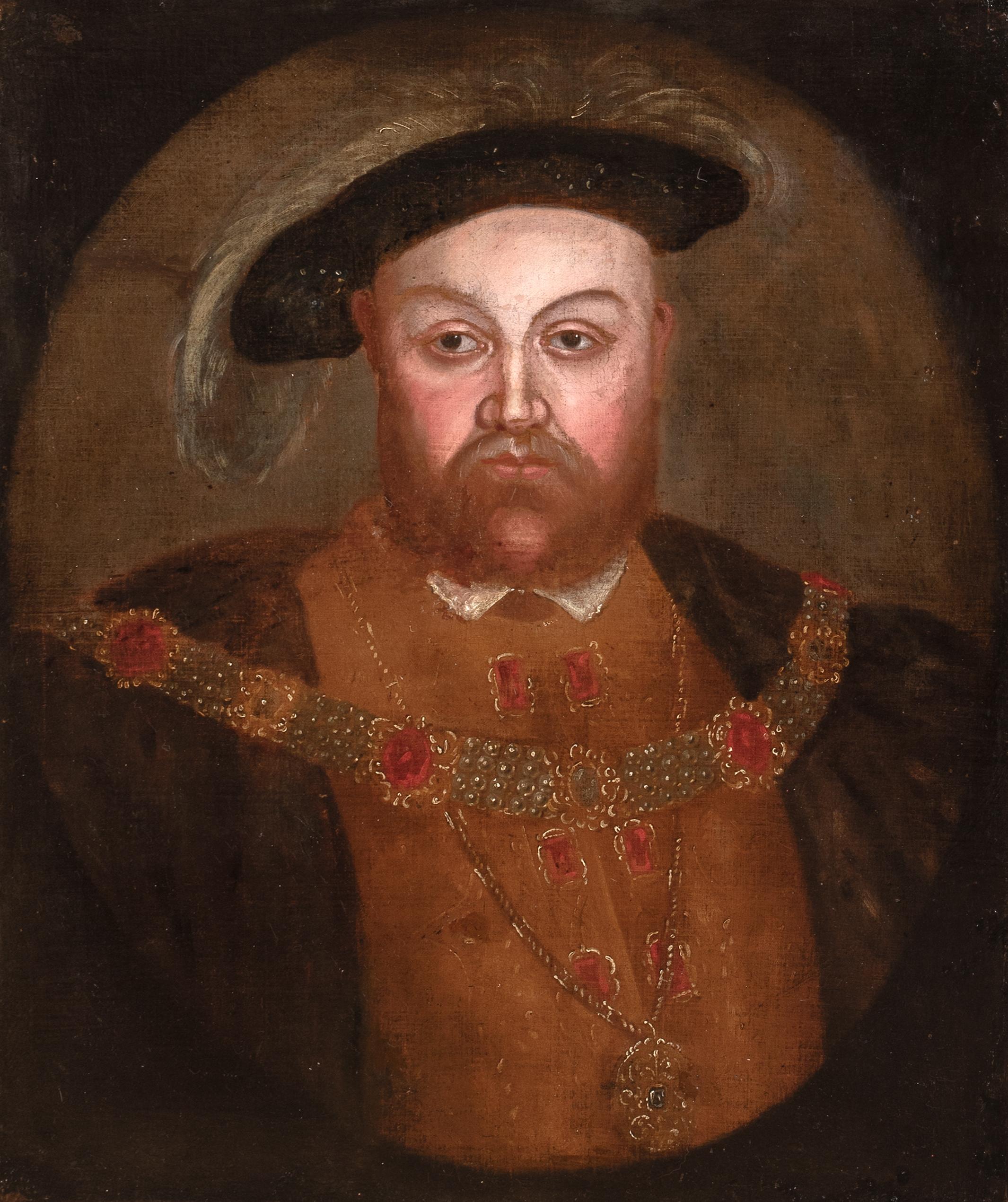 Ritratto di re Enrico VIII (1491-1547), XVII secolo  Ritratto della Corte Reale - Portrait Painting Marrone di Unknown