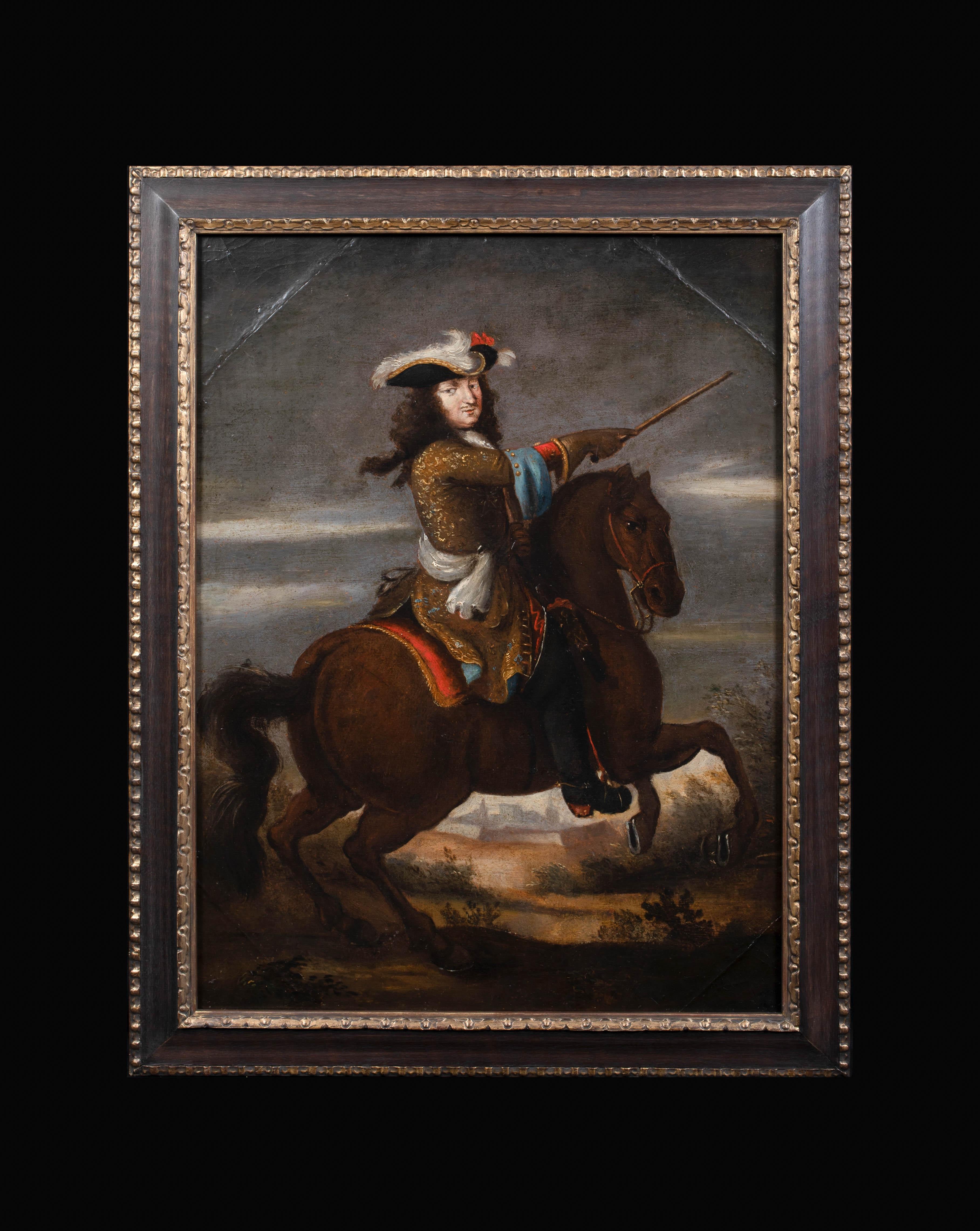 Retrato Del Rey Luis XIV De Francia Tomando Besançon, 1667  Escuela francesa - Painting de Unknown