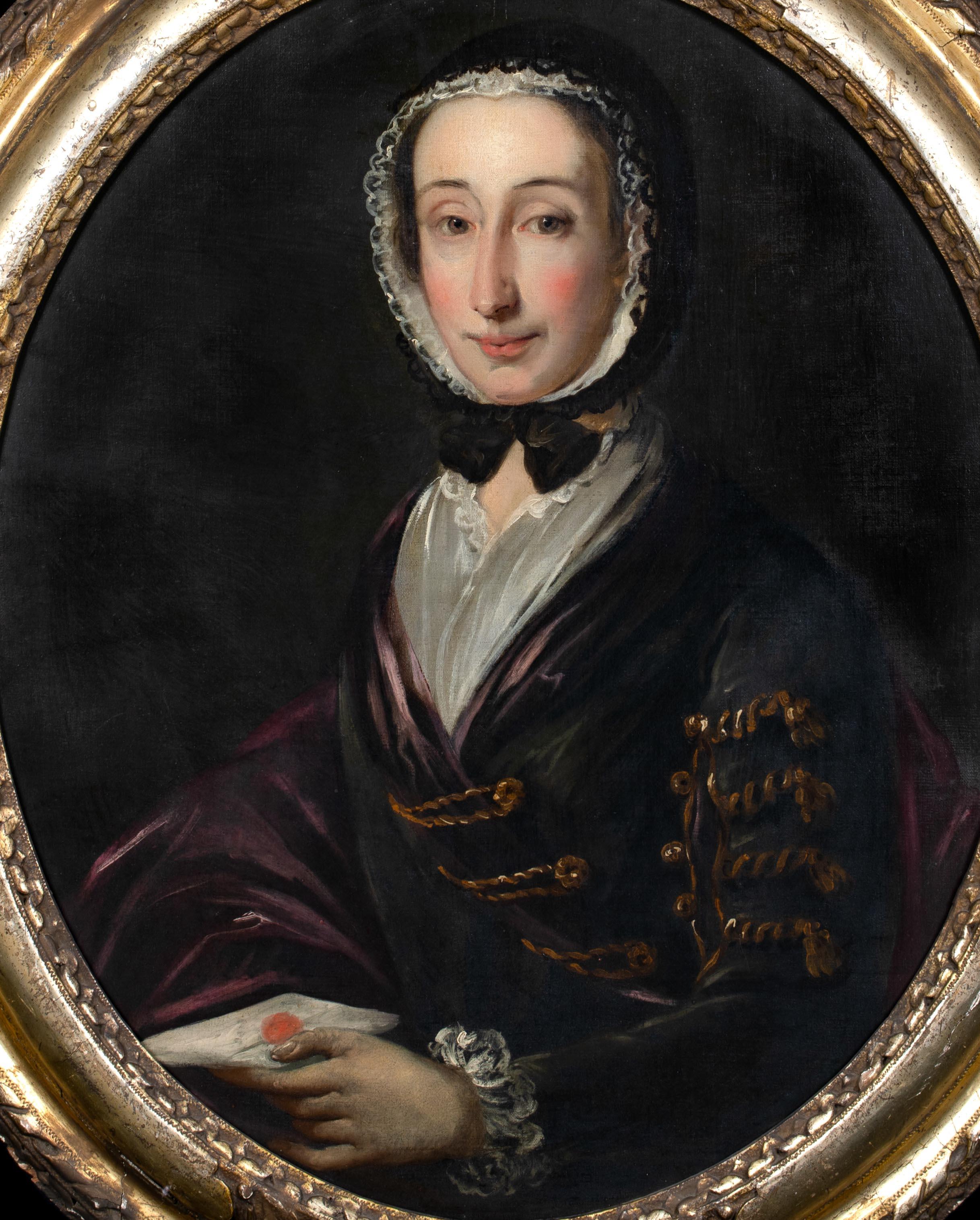 Portrait Of Lady Elizabeth Carnegie, 18th Century  by Anne Forbes (1745-1834) - Black Portrait Painting by Unknown