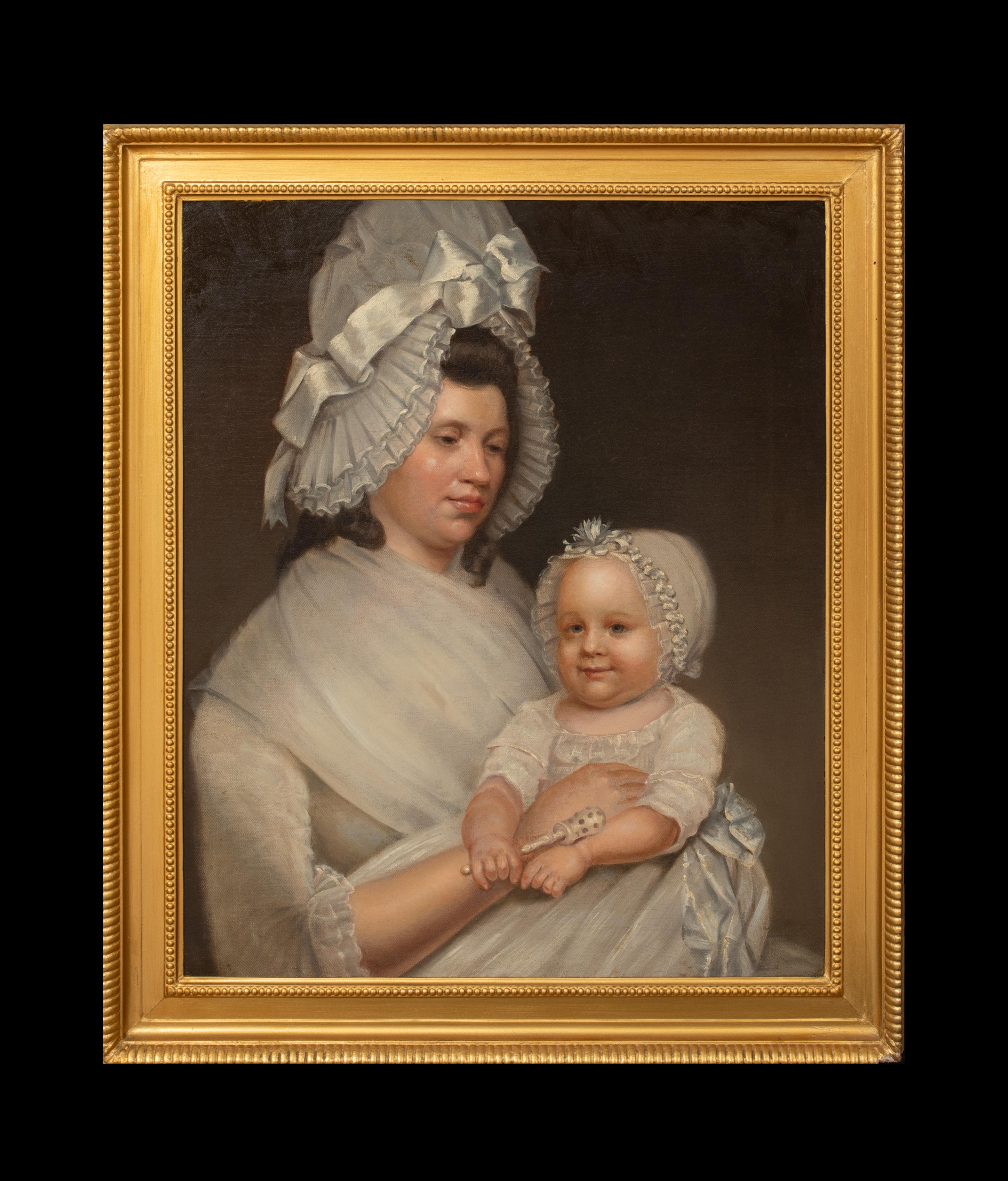 Portrait Of Lady Elizabeth Cavendish, Duchess of Devonshire (1758-1824) & Baby - Painting by Unknown