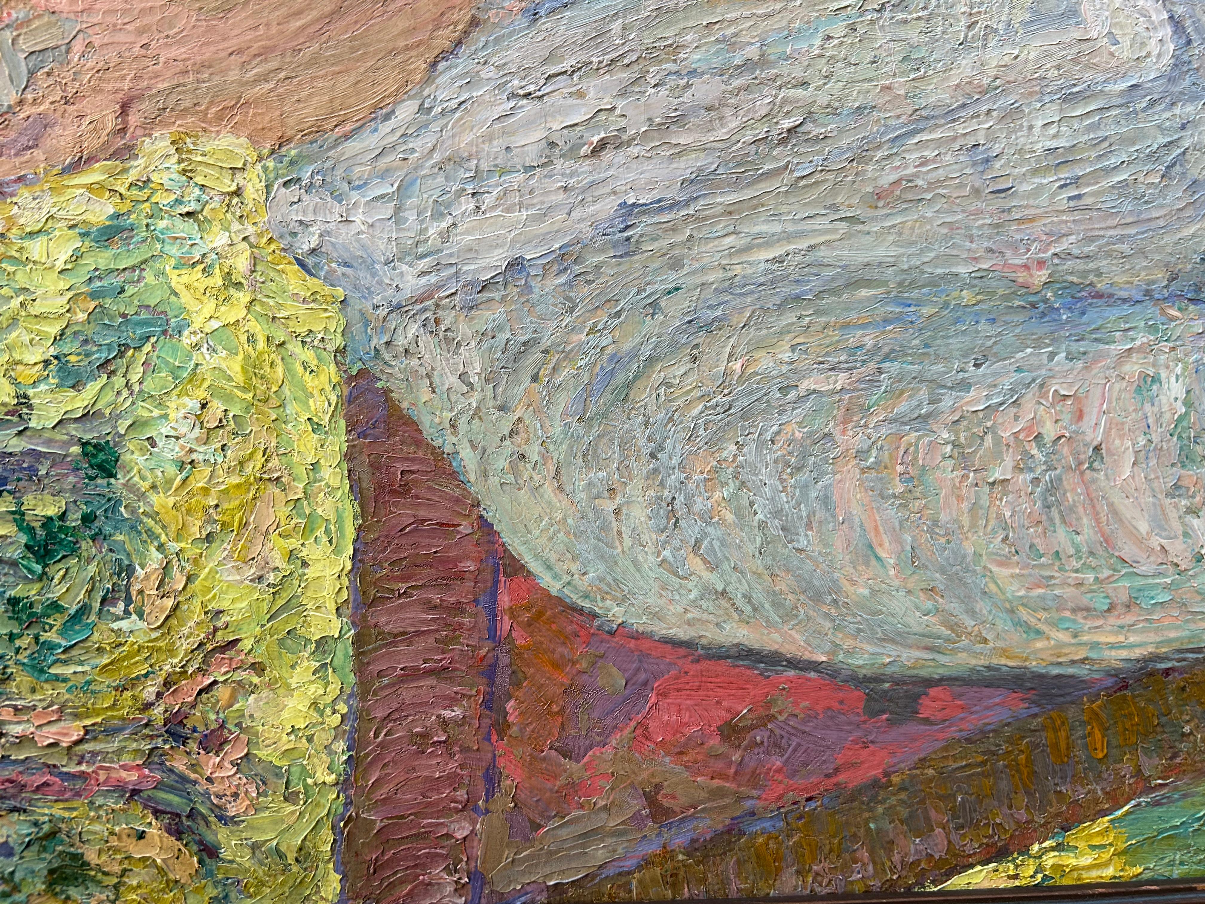 Portrait d'une dame dans un fauteuil à bascule en plein air en vente 1