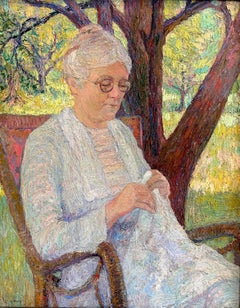 Portrait of Lady in a Rocking Chair Outdoors