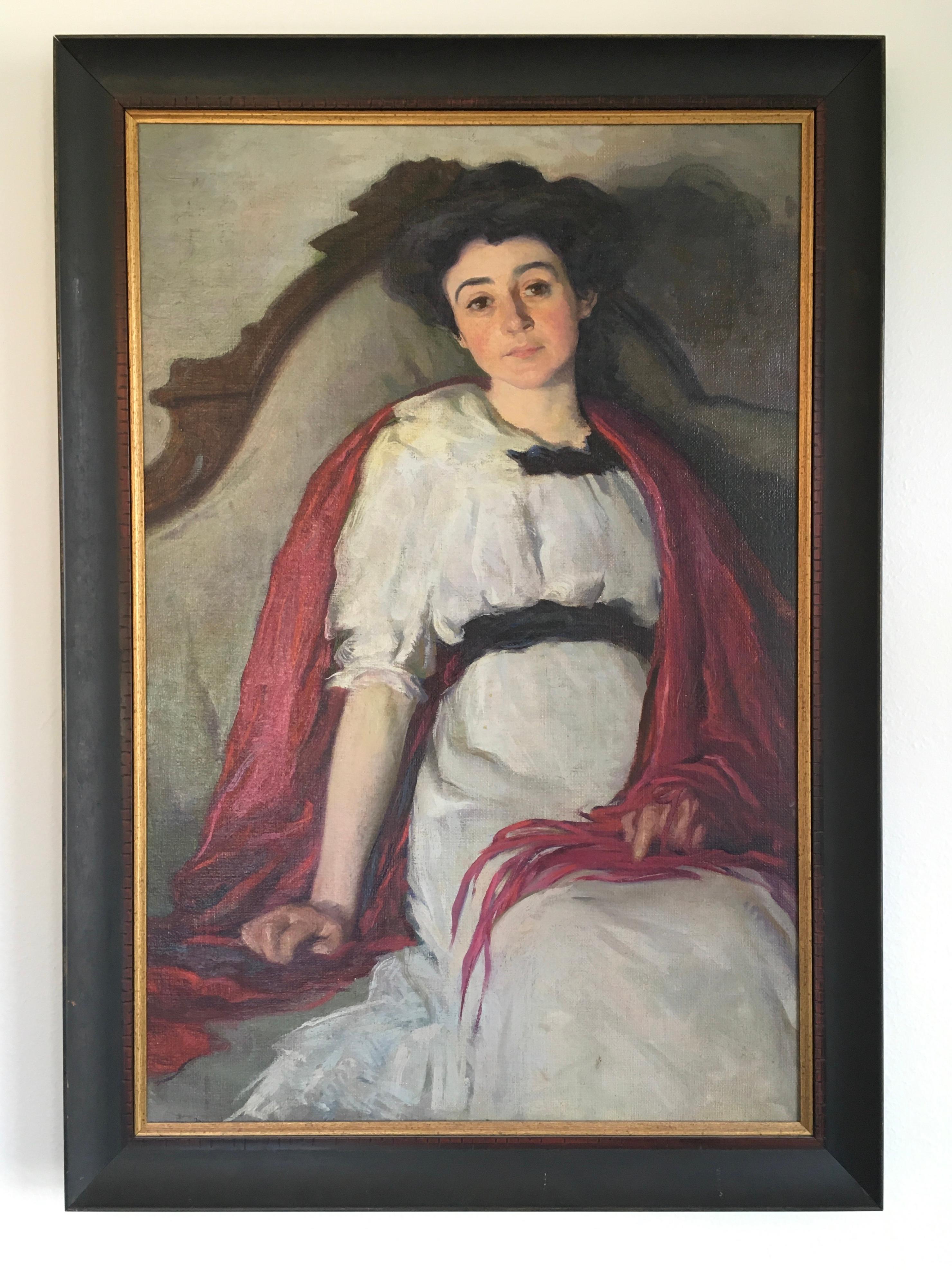 portrait of a lady in white