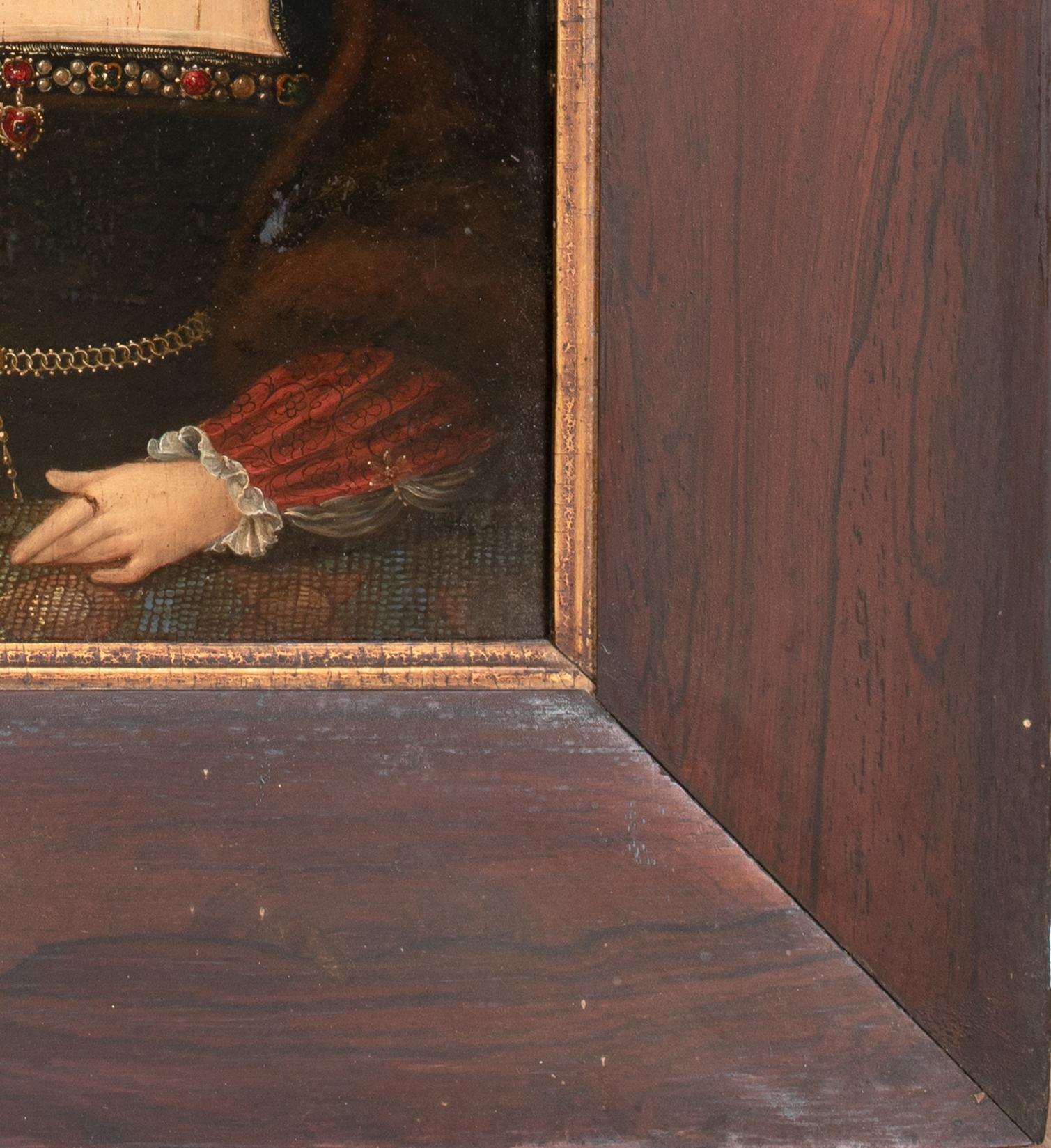 Ritratto di Lady Jane Grey, duchessa di Suffolk (1537-1554)

Ritratto di corte della English School - olio su pannello

Ritratto di corte English School di Lady Jane Grey, duchessa di Suffolk, olio su pannello. Importante ritratto precoce della