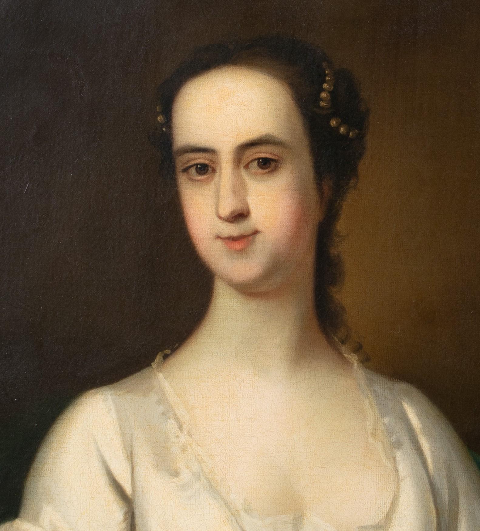Portrait Of Lady Maynard, circa 1745 - Brown Portrait Painting by Unknown