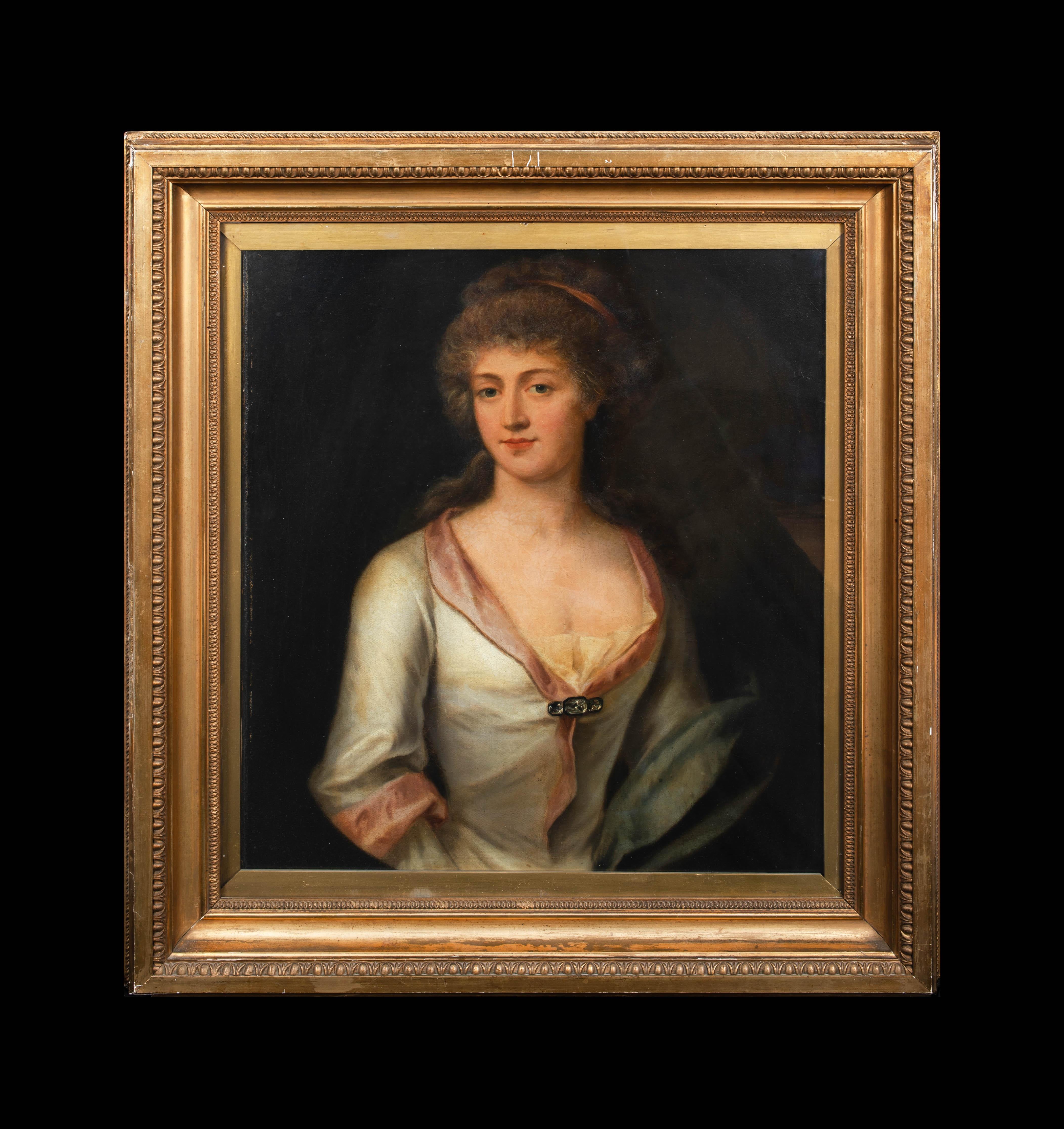 Ritratto di Lady Richardson, moglie di Sir James Richardson, 18°/19° secolo - Portrait Painting Nero di Unknown