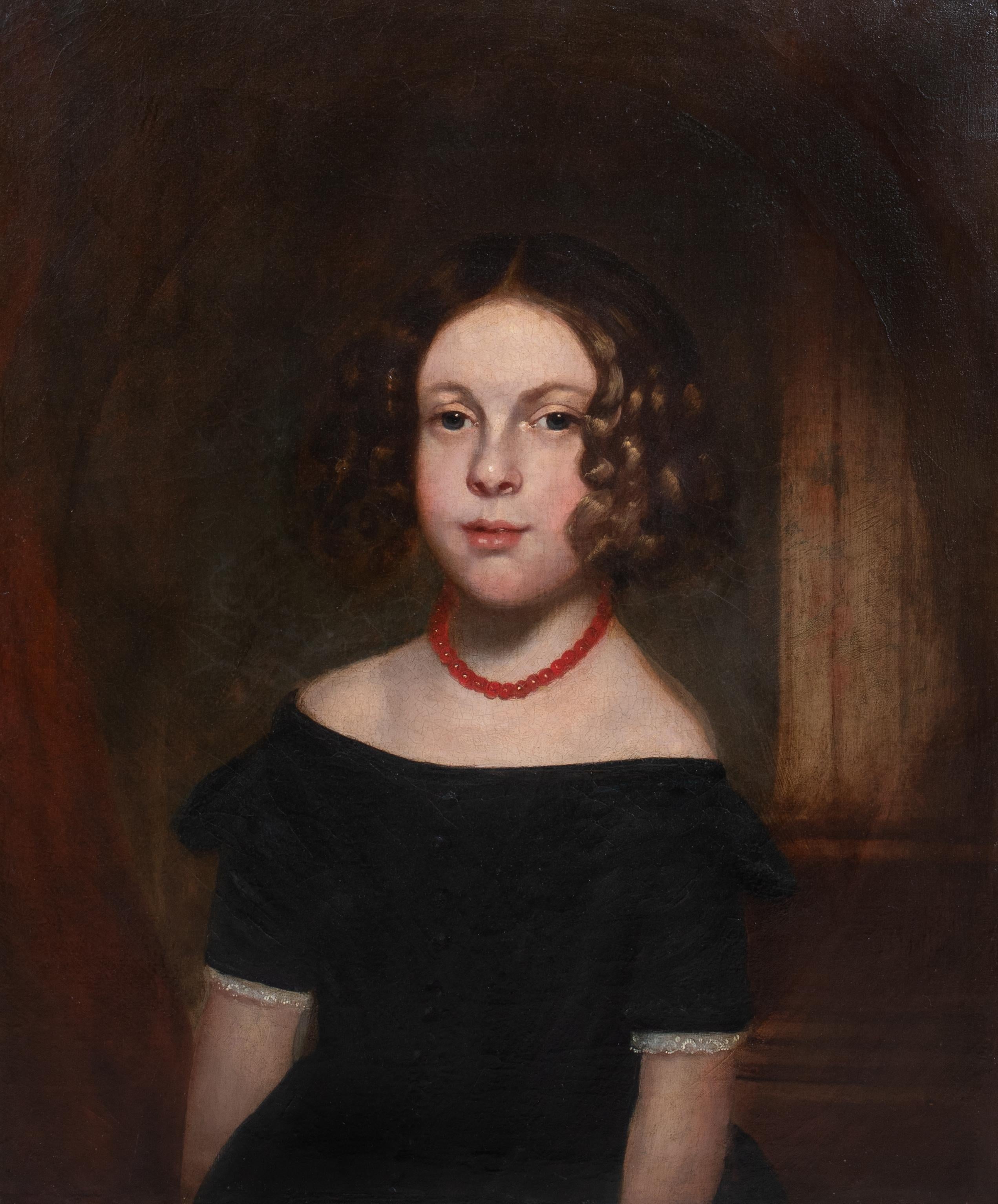 Portrait Of Louise Maria Bird (1845-1862), 19th Century 

English School

Large 19th century portrait of Louise Maria Bird, oil on canvas. Charming circa 1855 portrait of the girl around 12 years old. Presented in its original antique gilt frame.