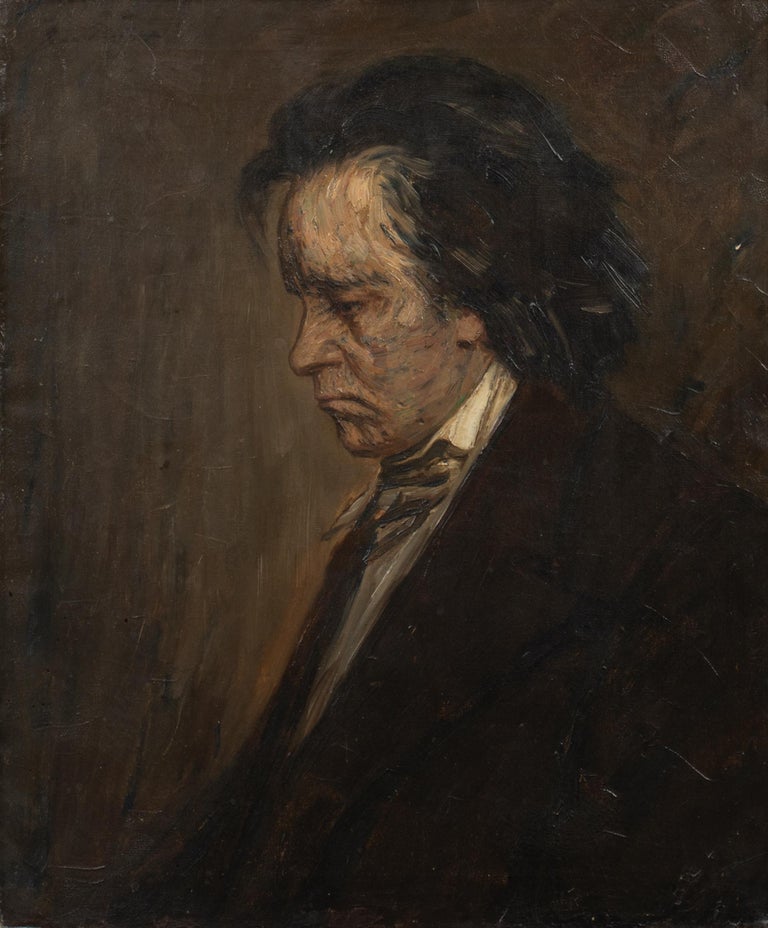 Unknown Portrait Painting - Portrait Of Ludwig van Beethoven (1770-1827), 19th Century