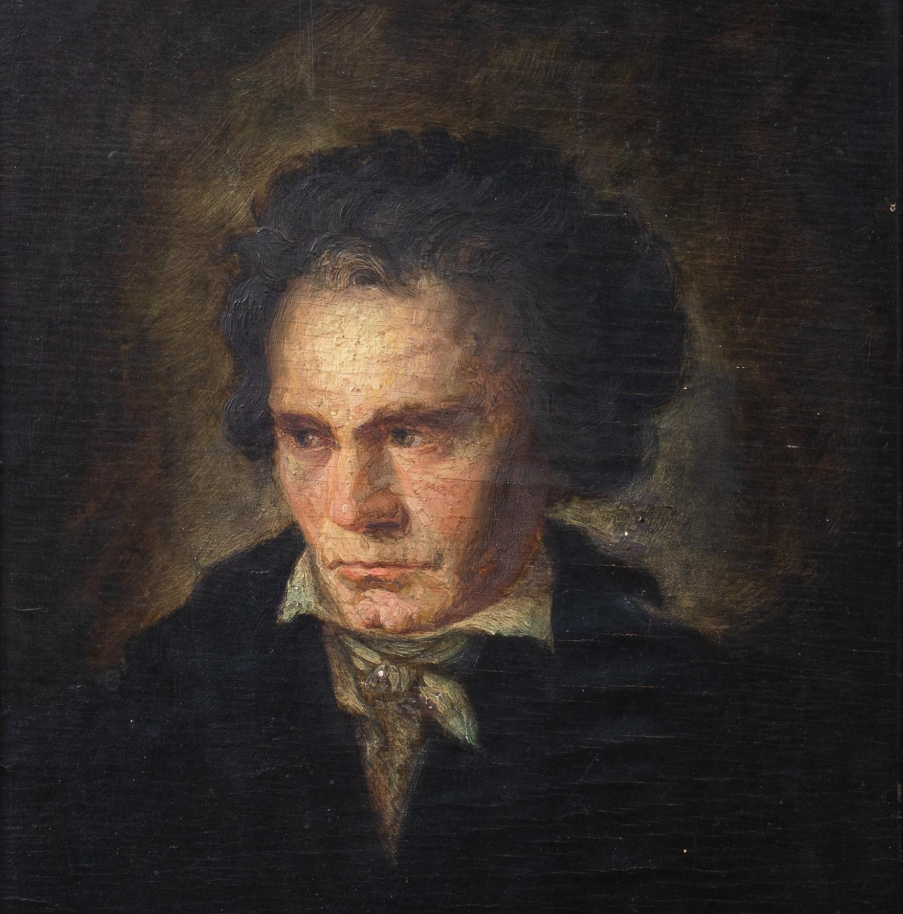 Porträt von Ludwig van Beethoven (1770-1827)

Deutsche Schule

porträt Ludwig van Beethovens aus der Deutschen Schule des 19. Jahrhunderts, Öl auf Tafel. Ausgezeichnetes frühes Porträt und eine seltene Originalstudie des berühmten klassischen