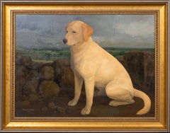 Portrait Of "Major" A Labrador Retriever In A Landscape, 20th Century