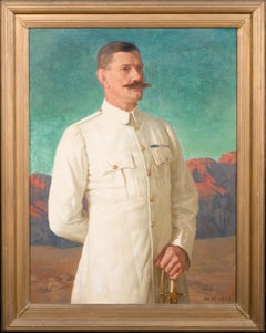 Portrait Of Major H. R. Lawrence 40th Pathans Indian Army 1921 Walter Hutton