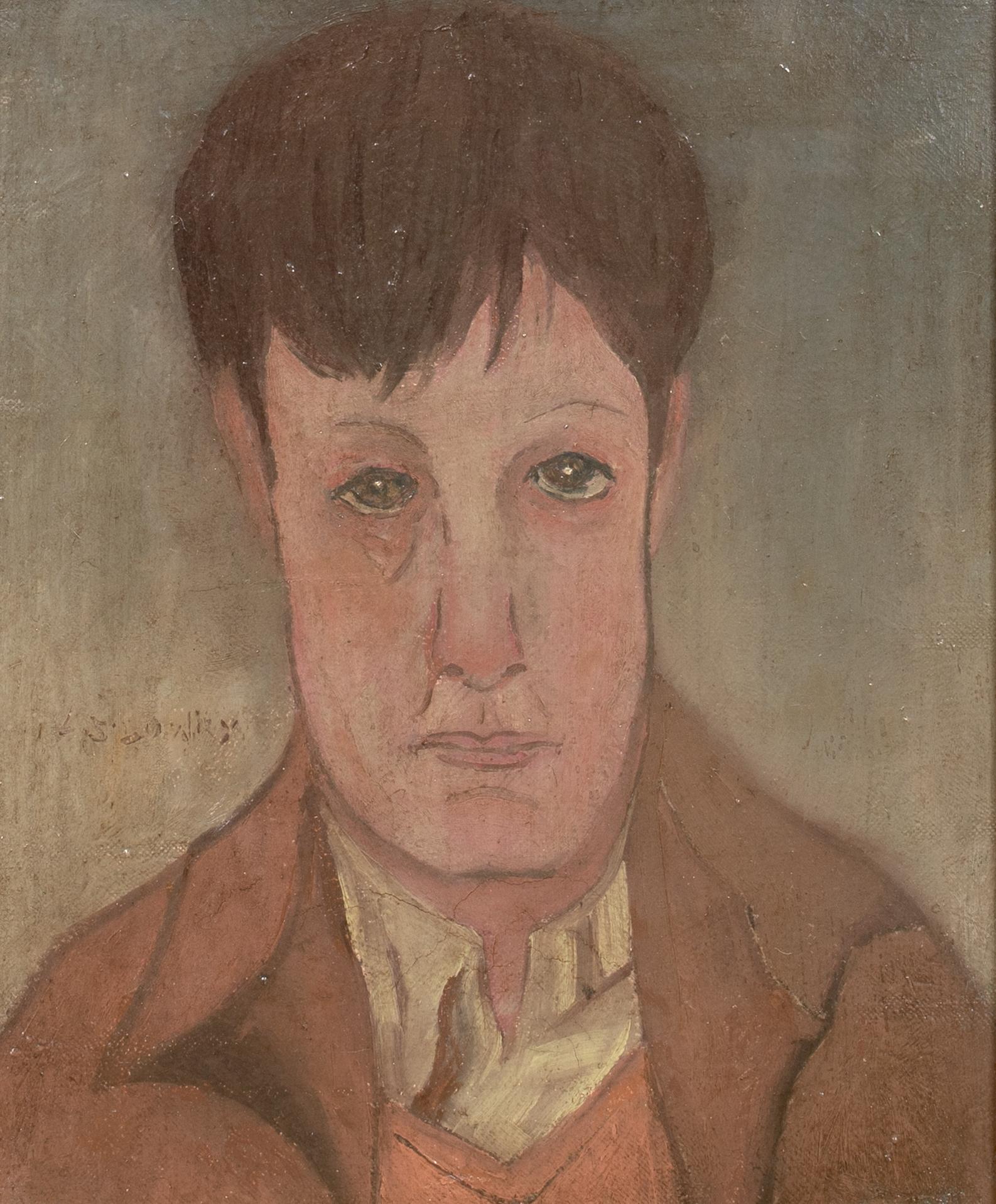 Ritratto di uomo dell'inizio del XX secolo firmato L.S. Lowry - Animal Painting Marrone di Unknown