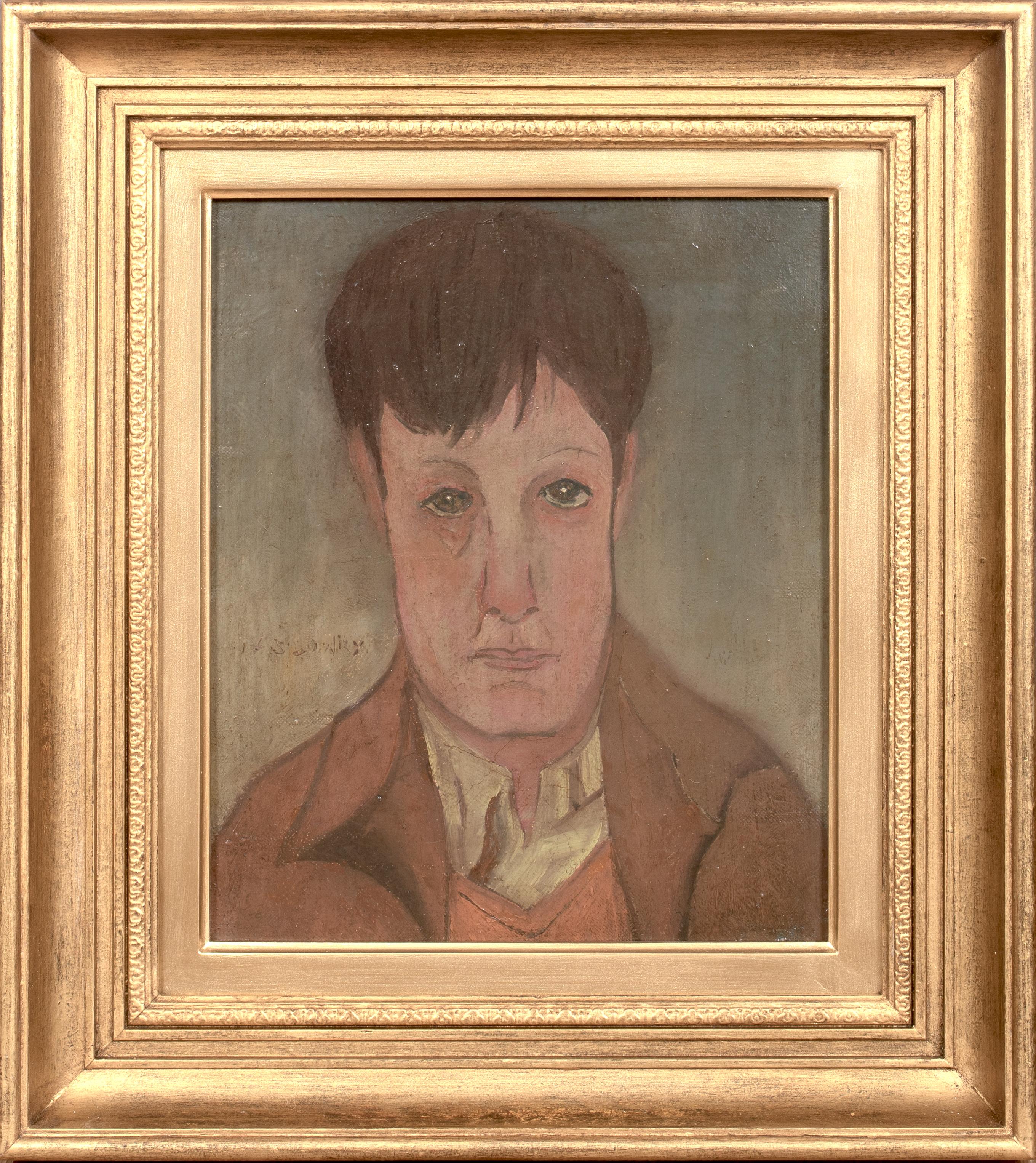 Animal Painting di Unknown - Ritratto di uomo dell'inizio del XX secolo firmato L.S. Lowry