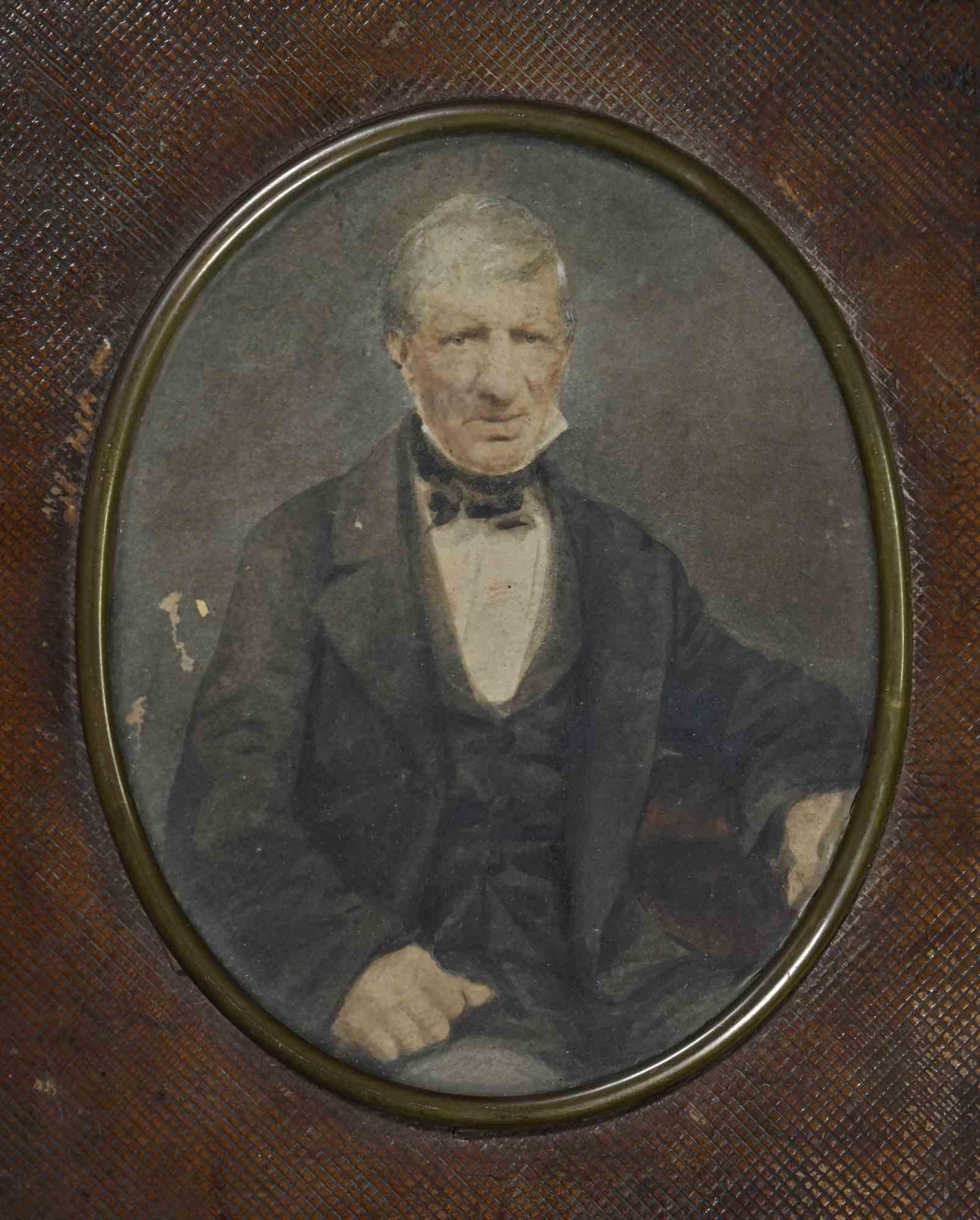 Porträt eines Mannes - Gemälde - 19. Jahrhundert – Painting von Unknown