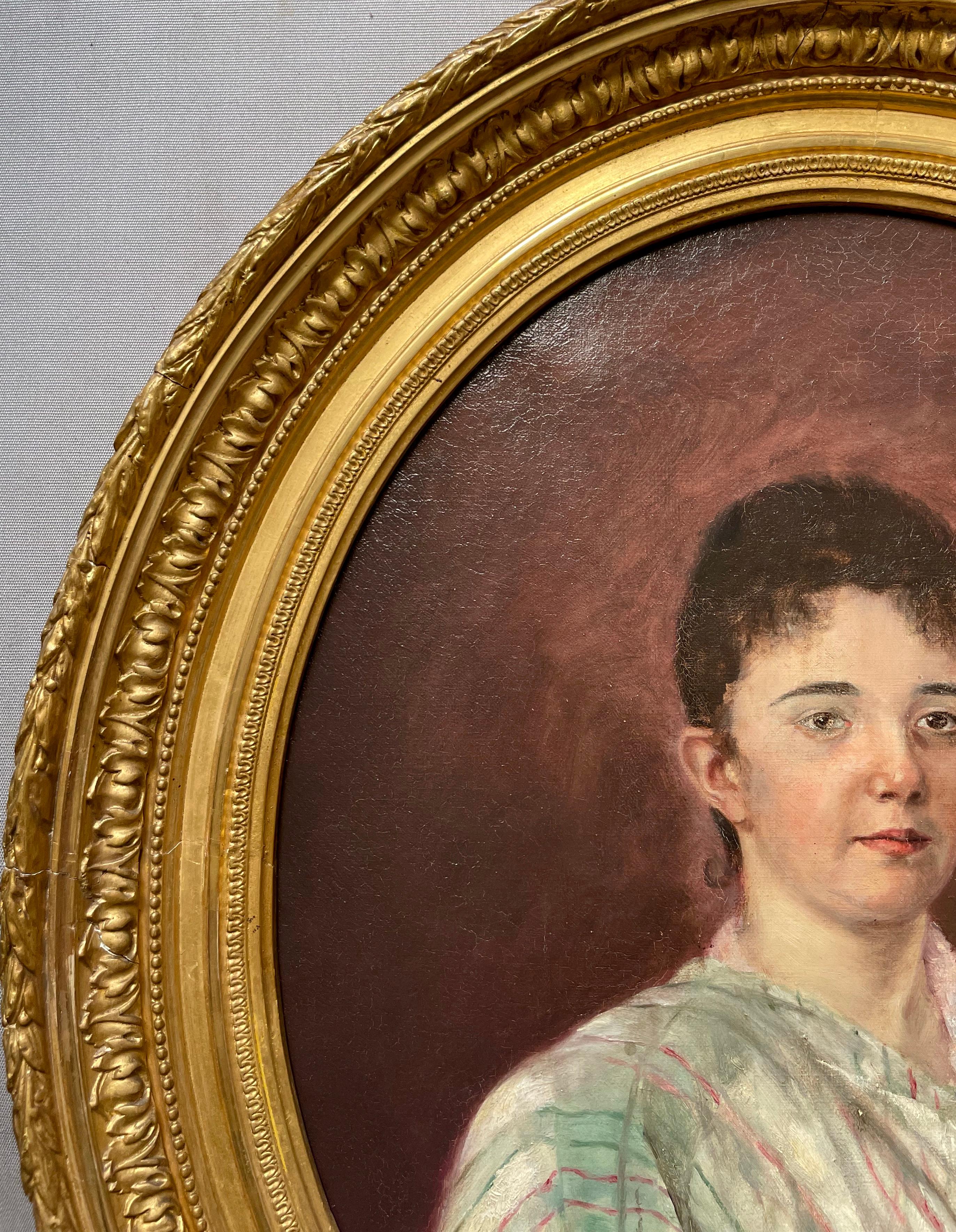 Portrait Of Marie Alice Edmée Esterhazy, Oil On Canvas 19th Century - Painting by Unknown