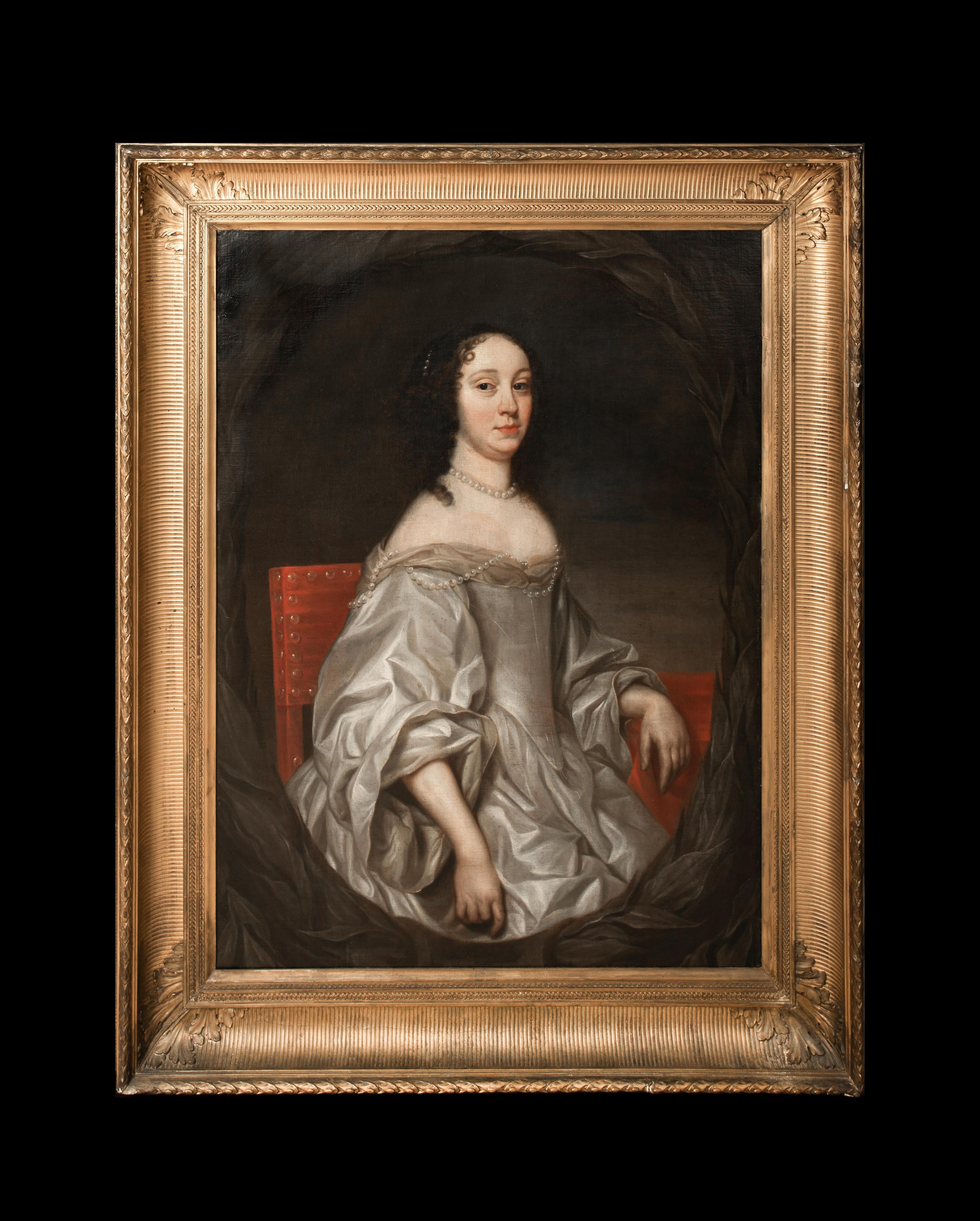 Portrait Of Marie Louise Gonzaga Queen Of Poland, Grand Duchess of Lithuania - Painting by Unknown