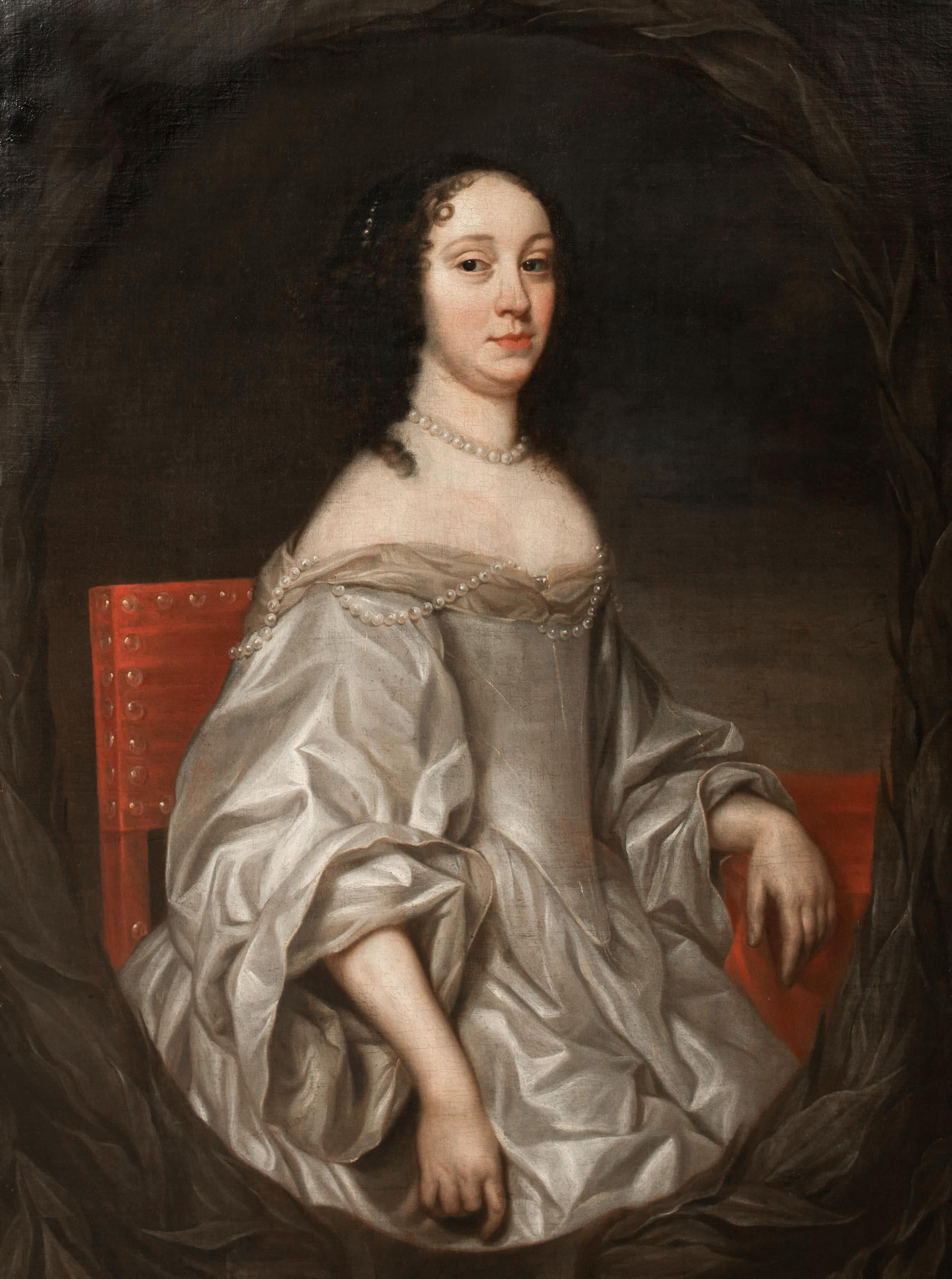 Portrait Of Marie Louise Gonzaga Queen Of Poland, Grand Duchess of Lithuania (1611-1667), 17th Century

circle of Sir Peter Lely (1618-1680)

Large 17th century portrait of Marie Louise Gonzaga, Queen of Poland, Grand Duchess of Lithuania, oil on