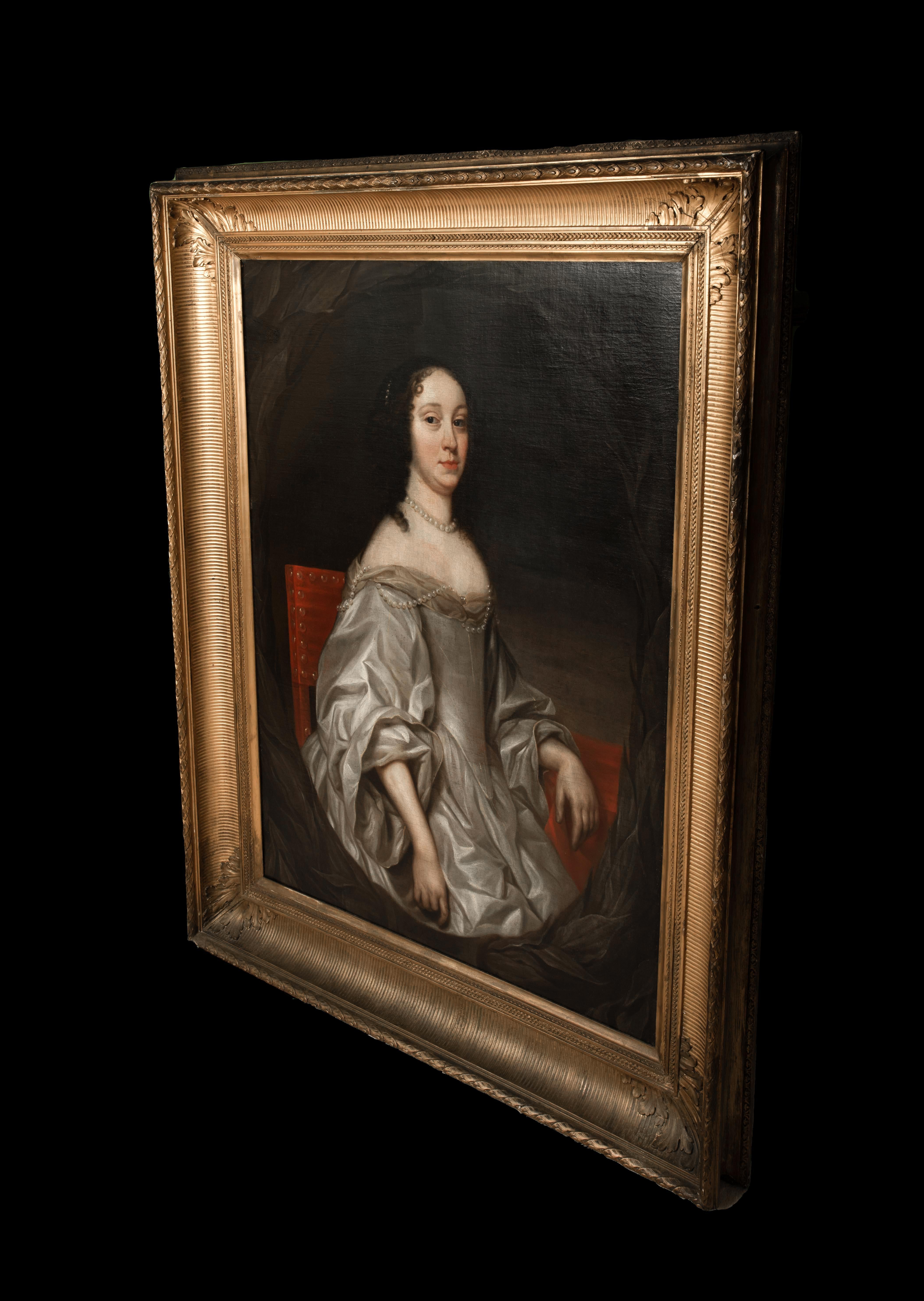 Portrait Of Marie Louise Gonzaga Queen Of Poland, Grand Duchess of Lithuania For Sale 6