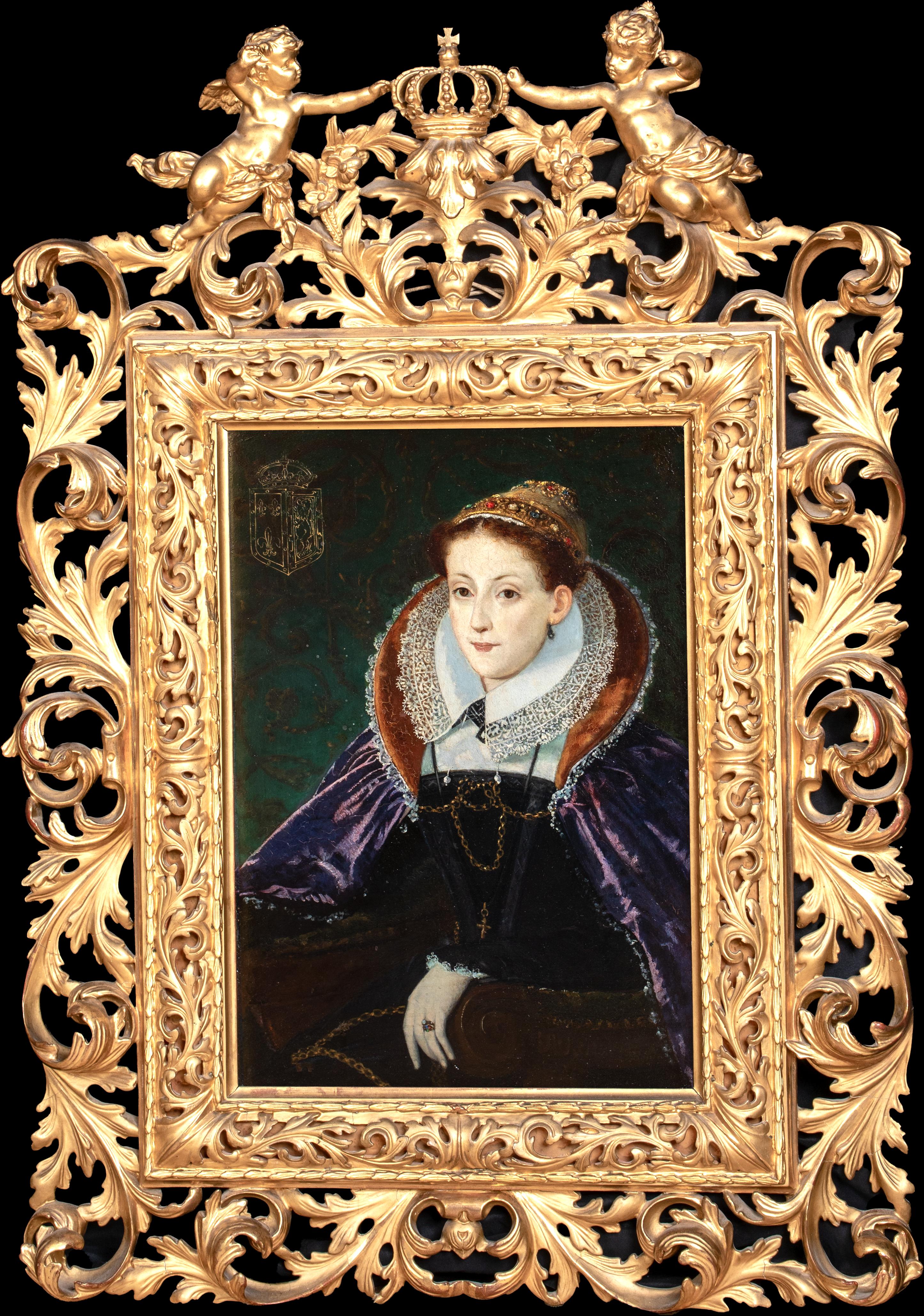Ritratto di Maria, Regina di Scozia (1542-1587)  English School - Olio su pannello - Painting di Unknown