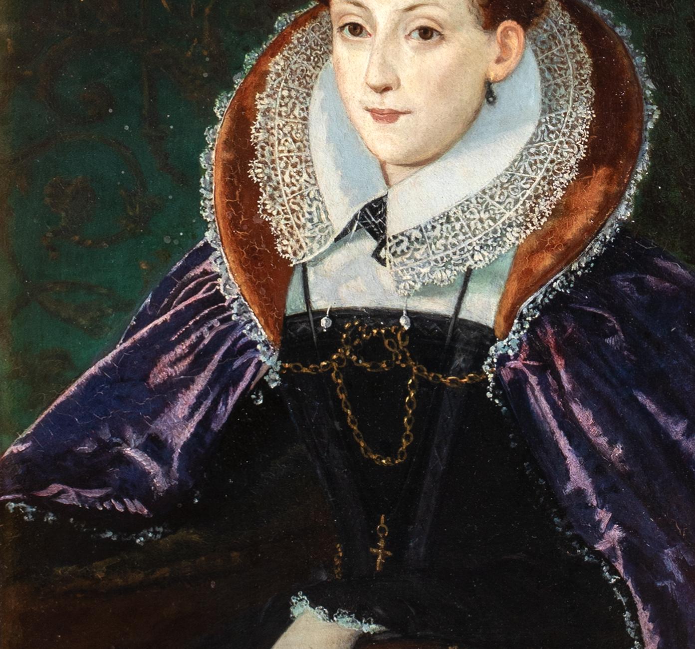 Ritratto di Maria, Regina di Scozia (1542-1587)  English School - Olio su pannello 2