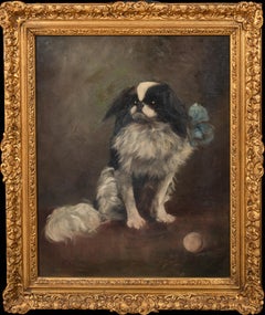 Portrait de Mika, un Chin japonais, daté de 1916 par Elizabeth Marion Nelson