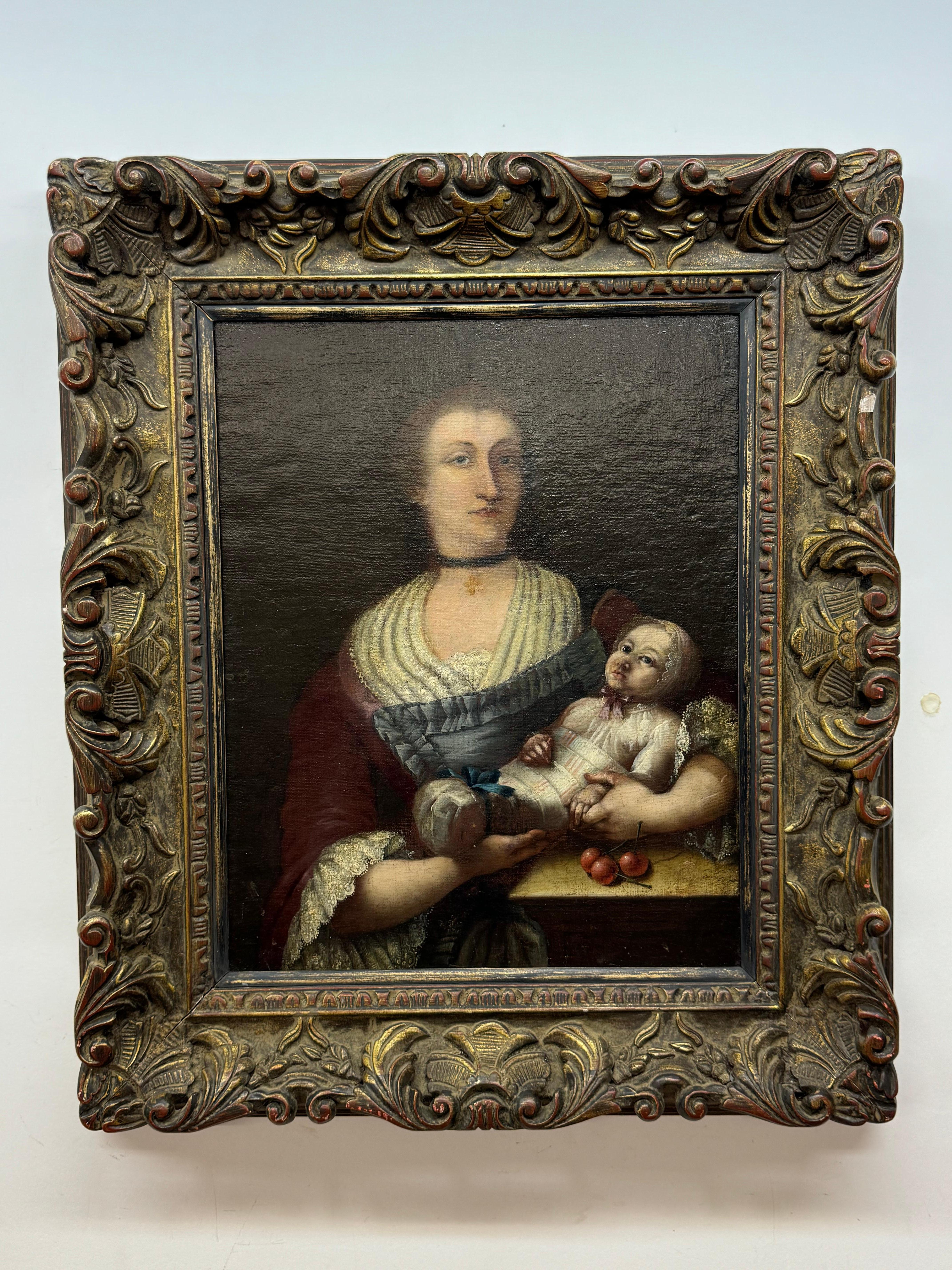 Porträt von Mutter und Kind, 19. Jahrhundert 

Öl auf Leinwand

Möglicherweise deutsch

16,5 x 21 ungerahmt, 25 x 29 gerahmt

Keine sichtbare Unterschrift