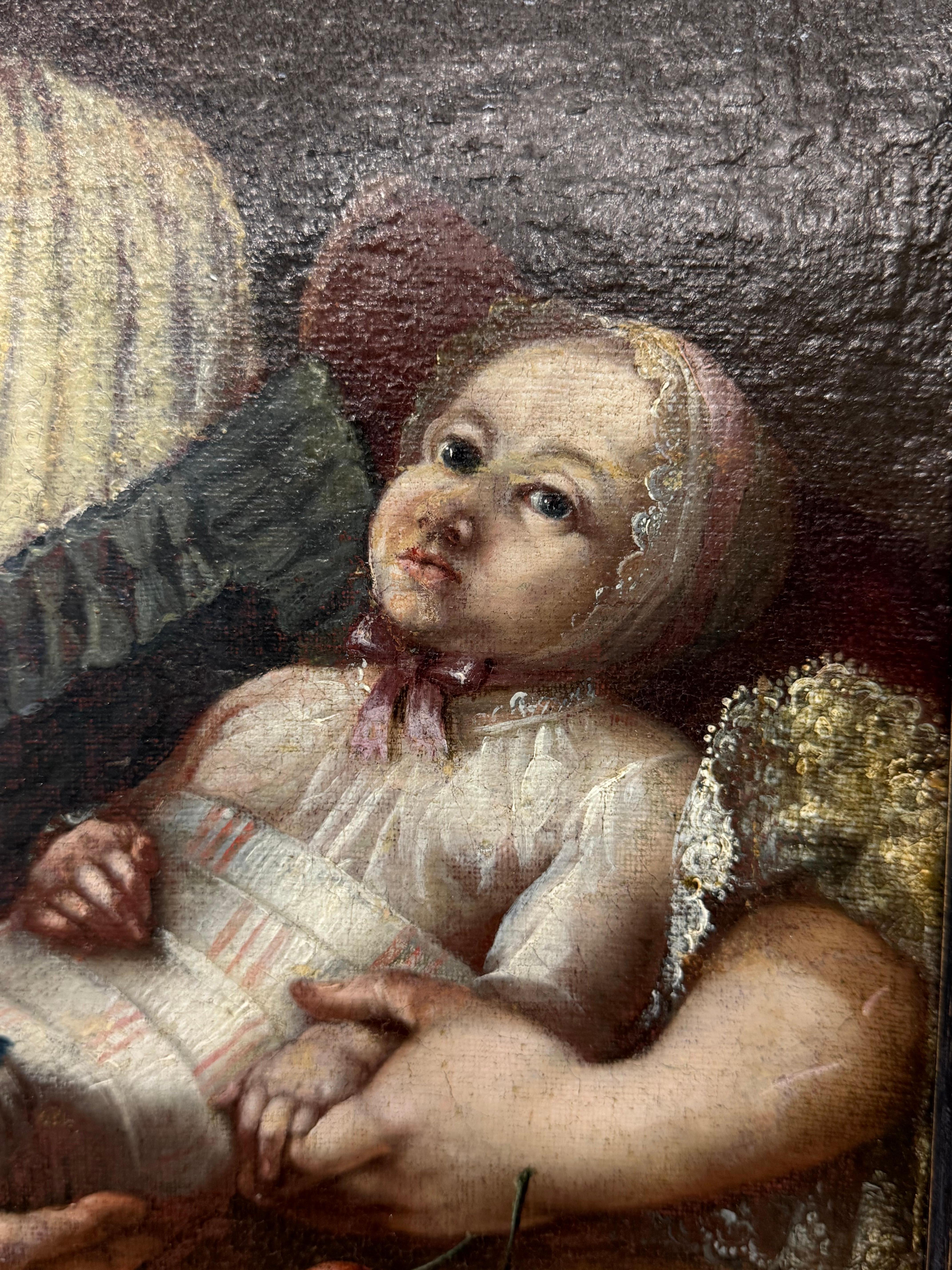Portrait d'une mère et d'un enfant 19e siècle  en vente 2