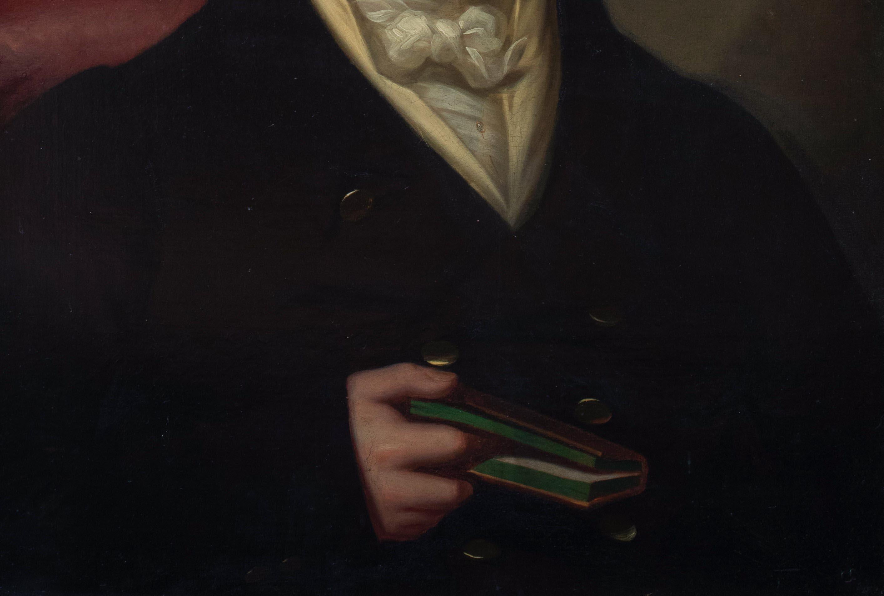 Portrait Of Mr Edward Dyer, Kasauli Whiskey Distillery, 19th Century - Black Portrait Painting by Unknown