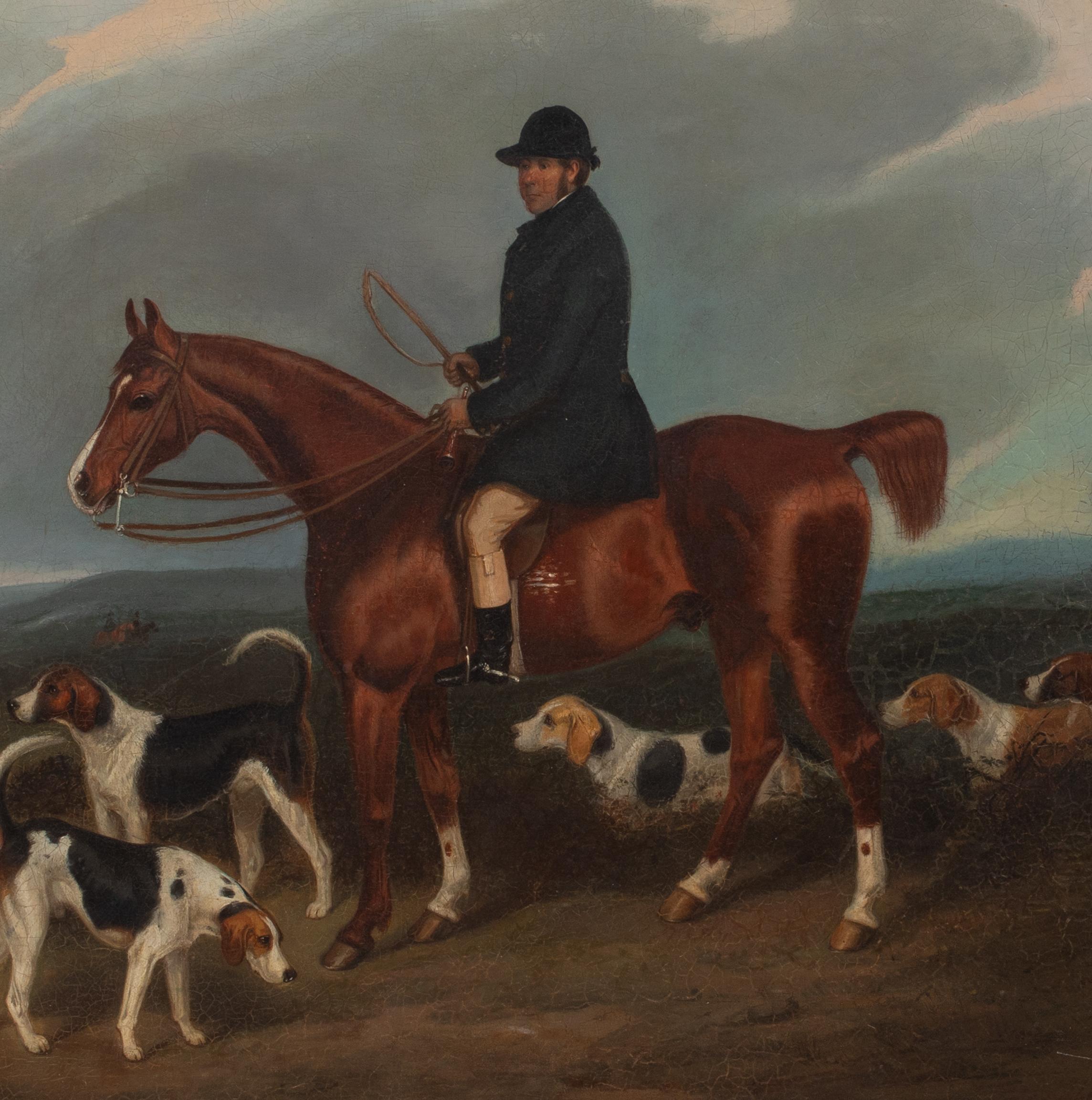 Porträt von William Willard, Pferd und Hunde, auf der Brighton- Jagd, 1857   im Angebot 7