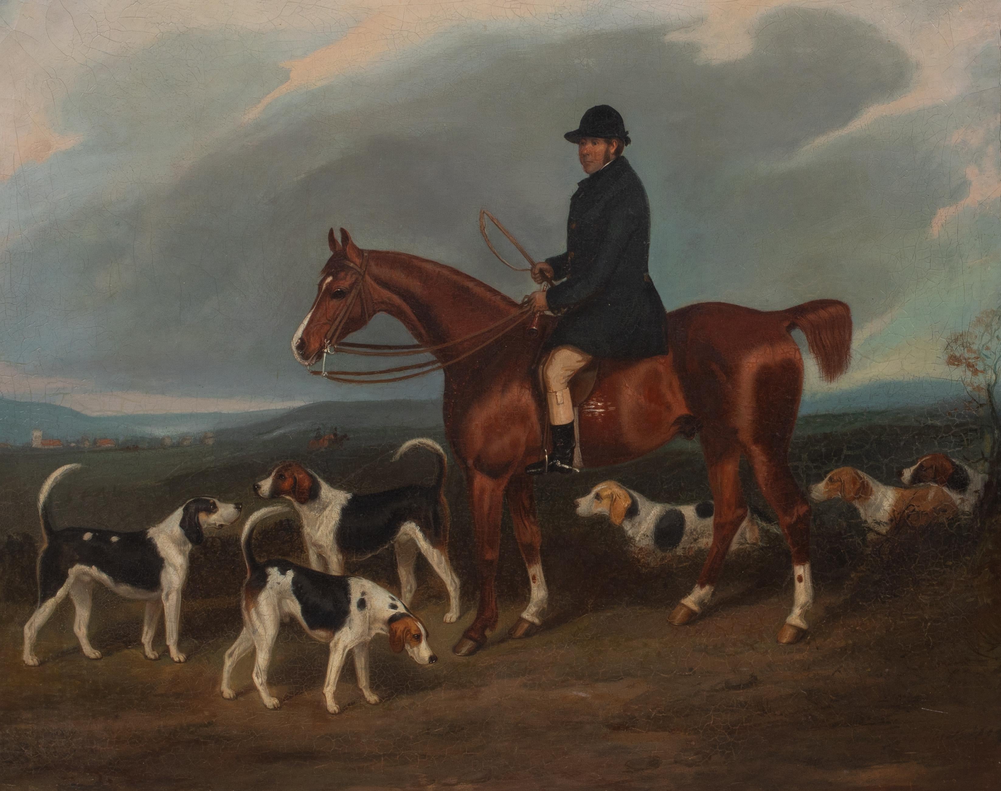 Porträt von William Willard, Pferd und Hunde, auf der Brighton- Jagd, 1857   im Angebot 2