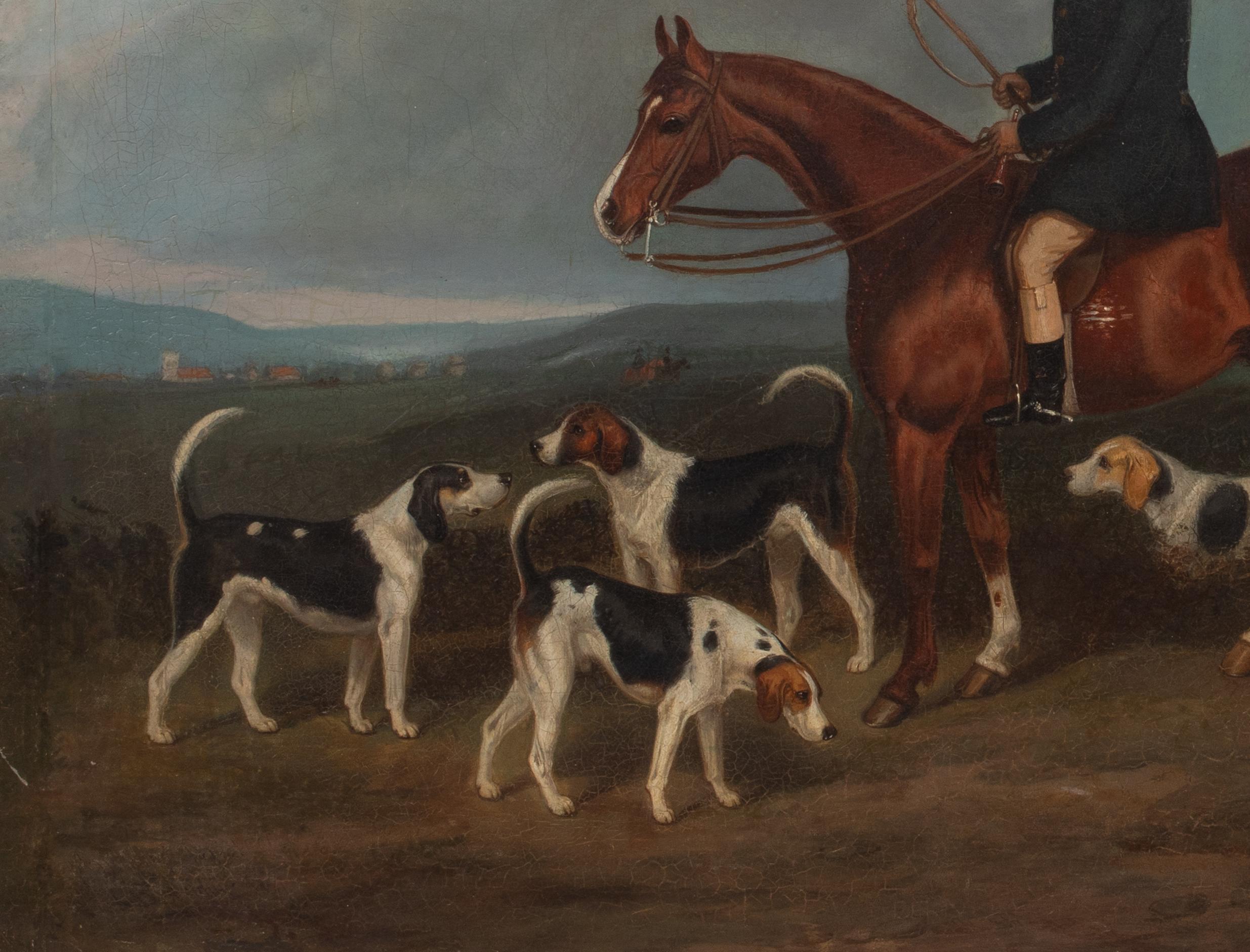 Porträt von William Willard, Pferd und Hunde, auf der Brighton- Jagd, 1857   im Angebot 3