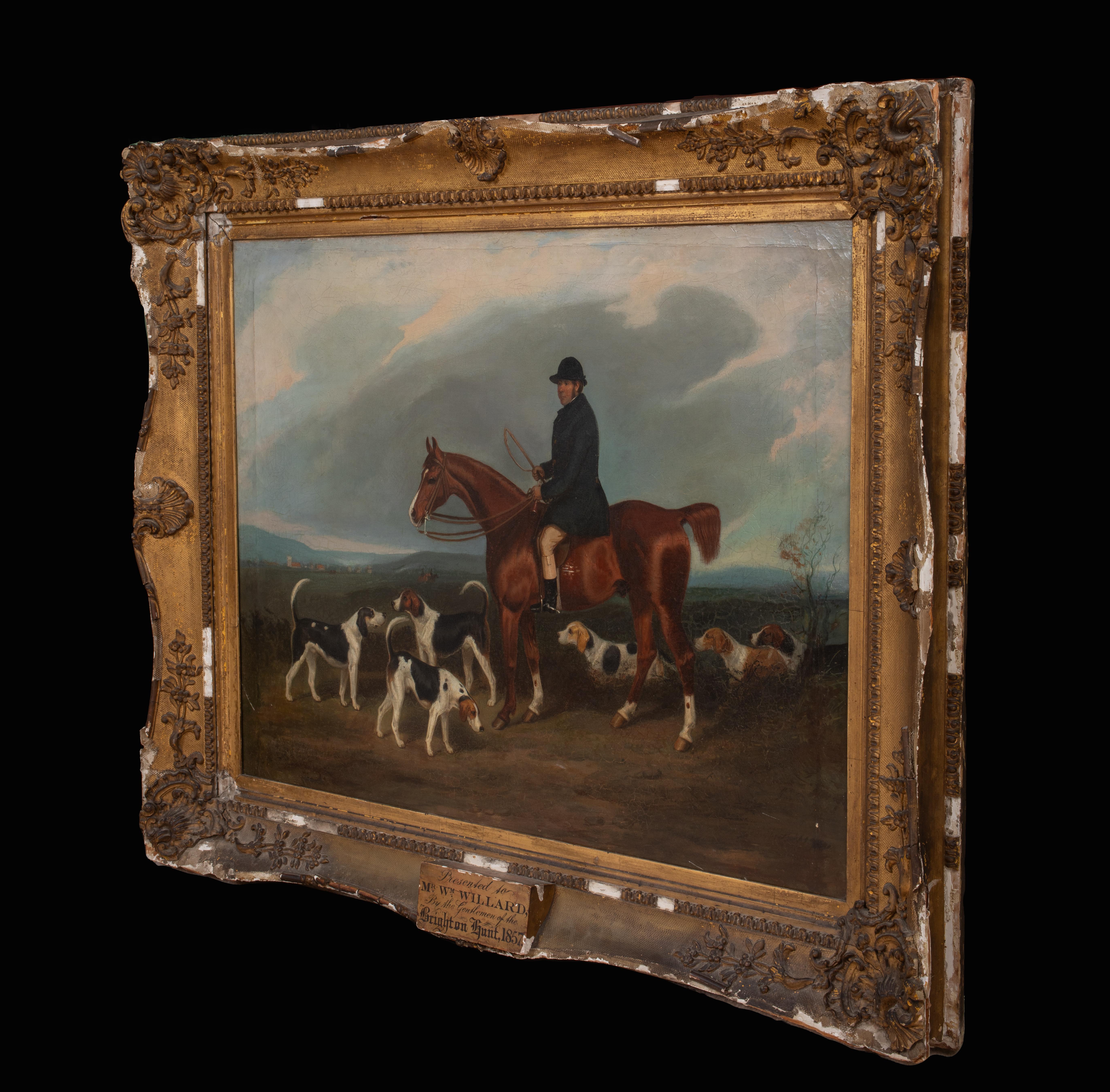 Porträt von William Willard, Pferd und Hunde, auf der Brighton- Jagd, 1857   im Angebot 5