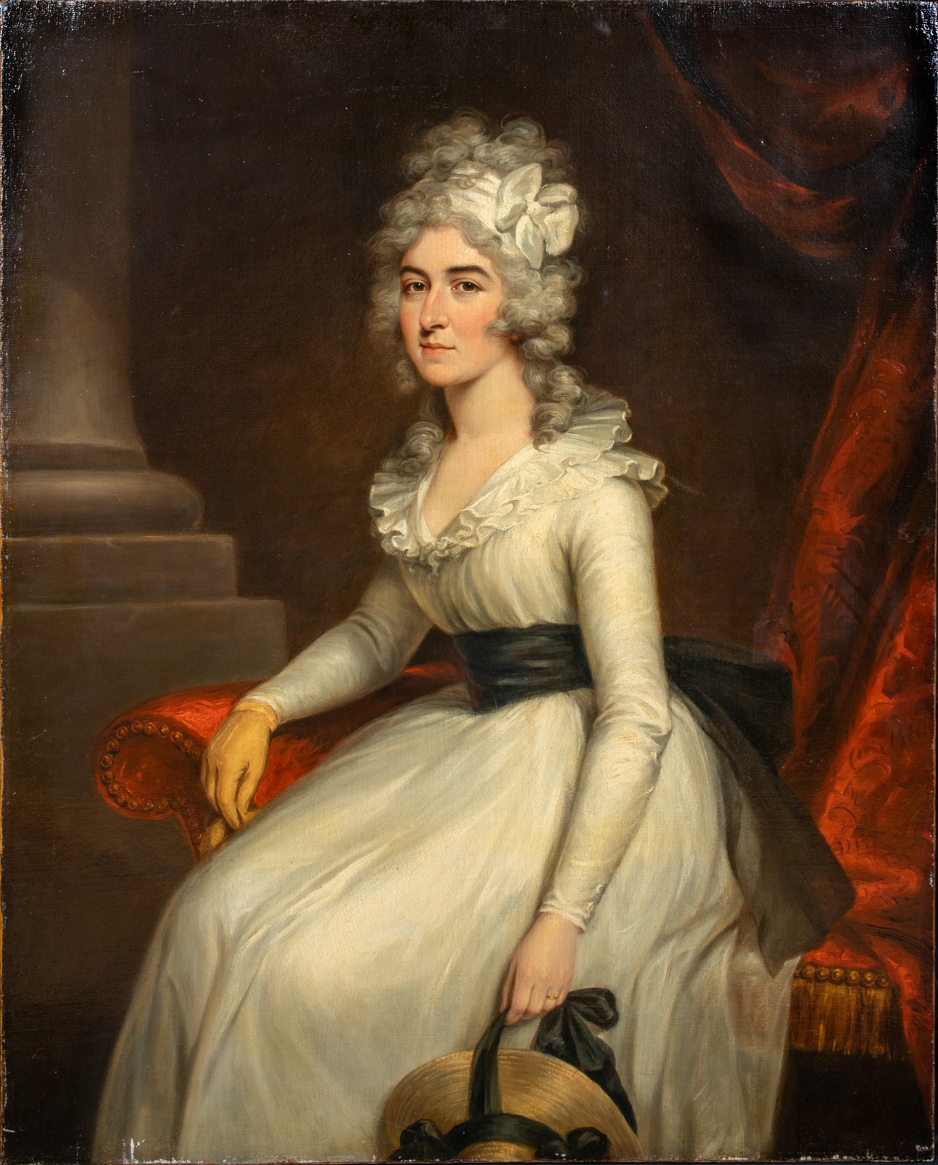 Unknown Portrait Painting - Portrait of Mrs Bryan Barrett (1759-1834), 18th Century Philip Jean (1755-1806)