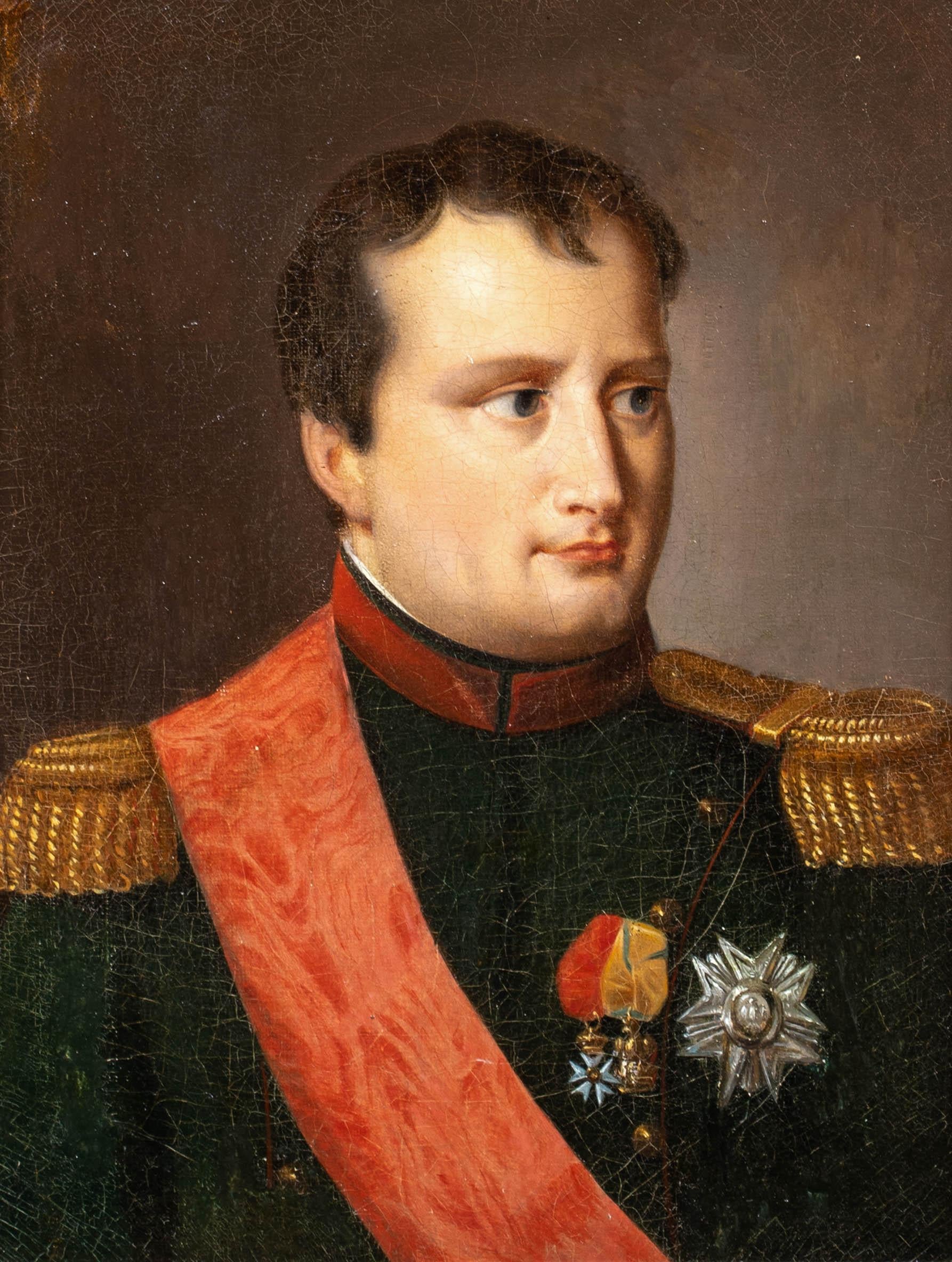 Portrait Painting Unknown - Portrait de Napoléon Bonaparte (1760-1821), XIXe siècle  École française 