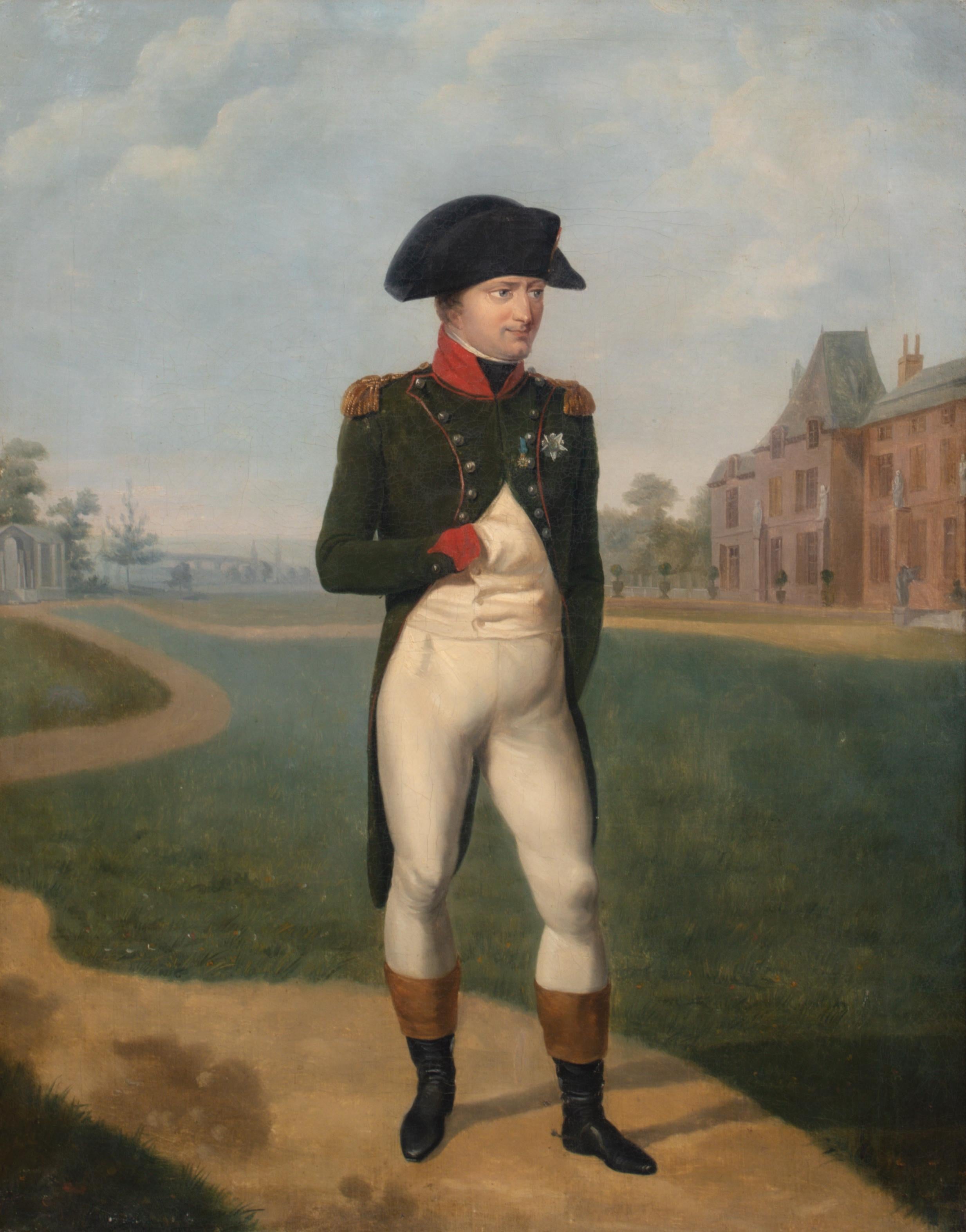Portrait of Napoleon Bonaparte (1769-1821), Chateau de Malmaison, 19th Century

French School

Large 19th Century French portrait of Napoleon, oil on canvas. Full length study of the commander of the French army and leader of the state on the