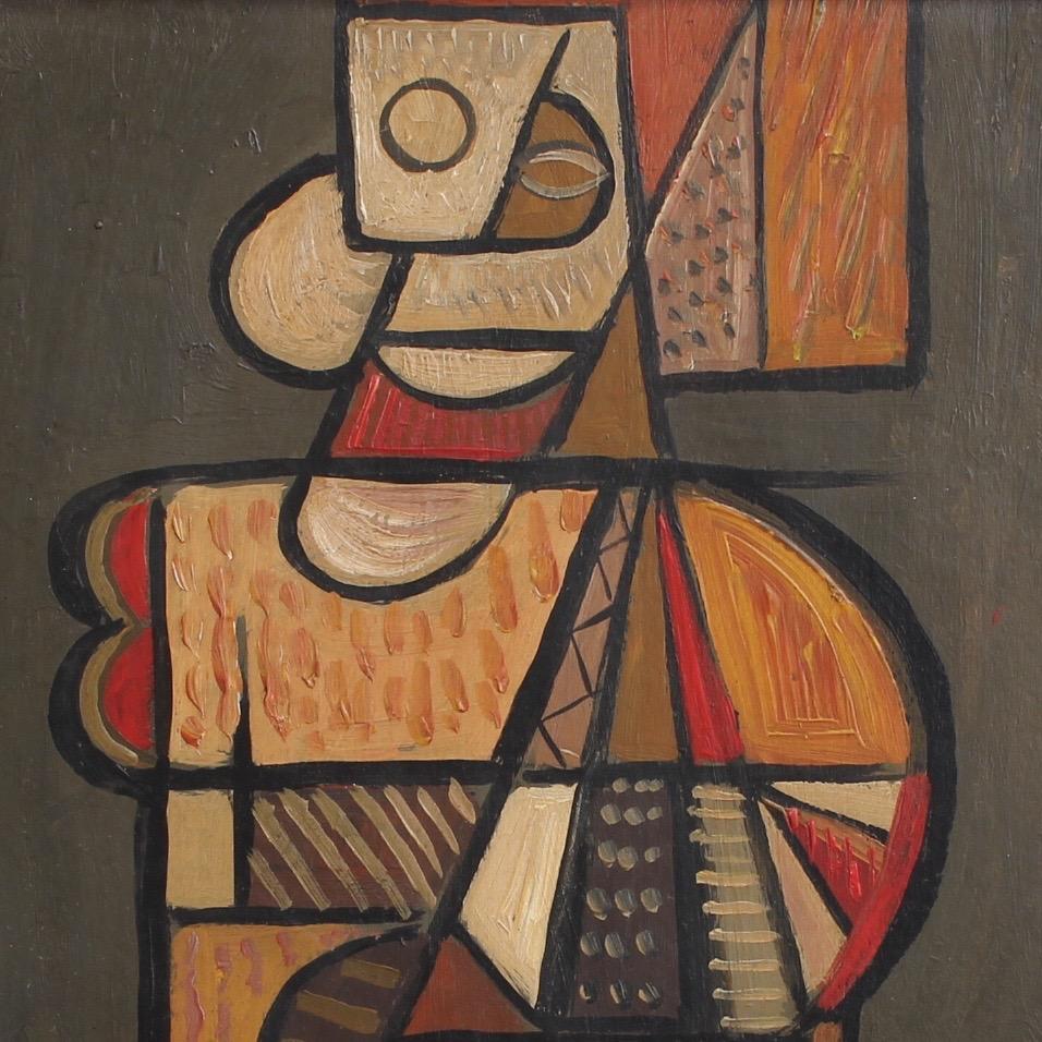'Portrait of Natural Man' by V.R. - Cubist Painting by Unknown