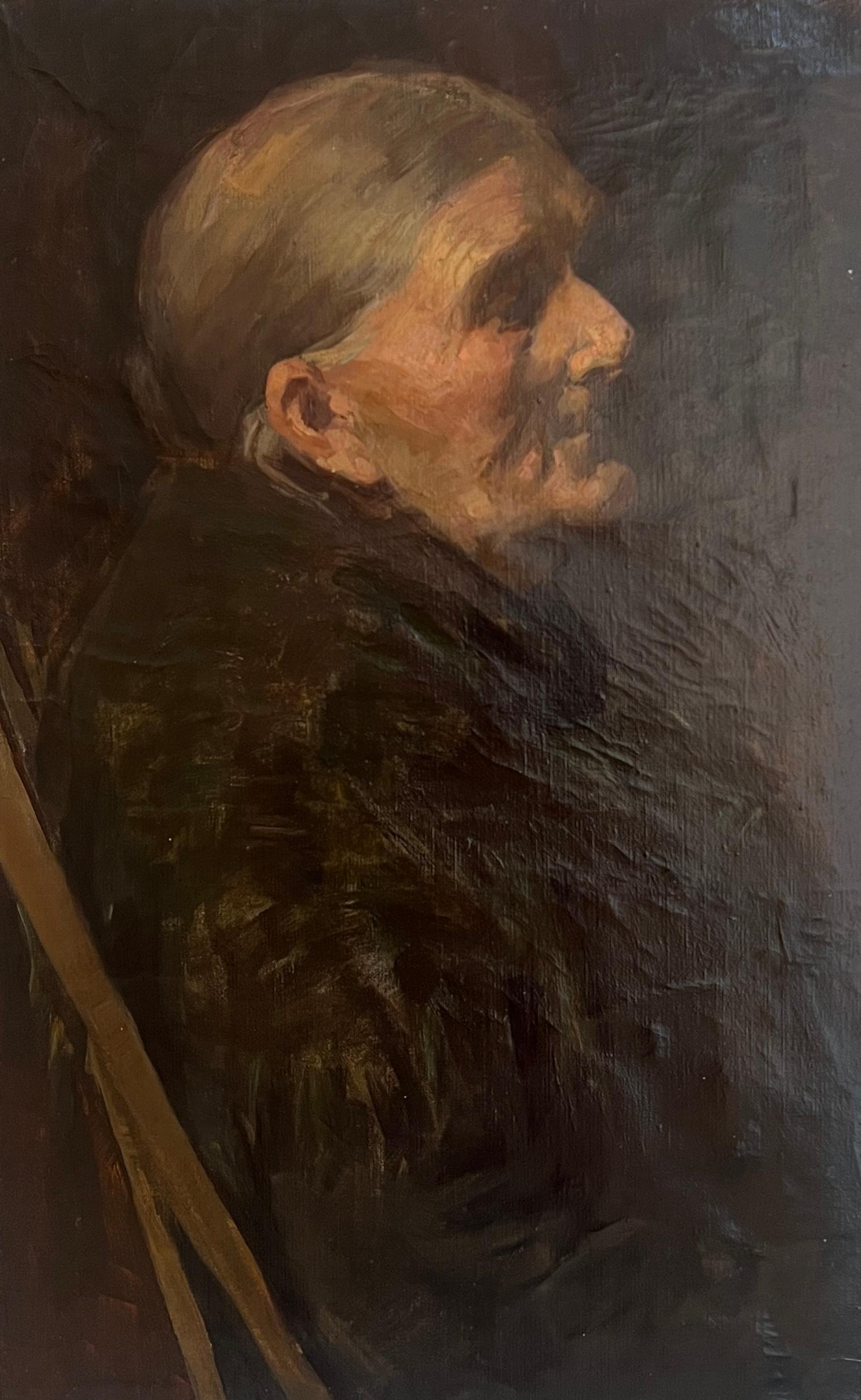 Portrait Painting di Unknown - Ritratto di donna anziana