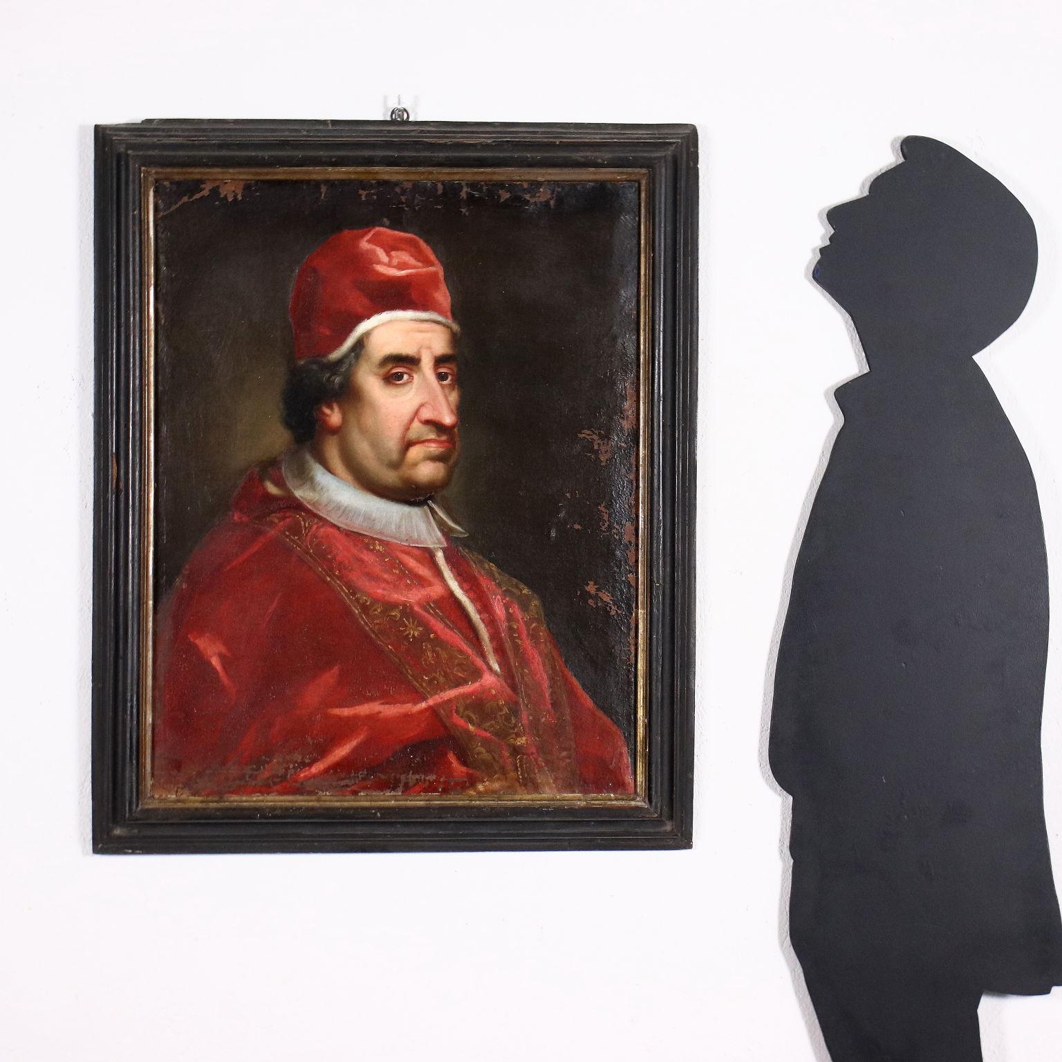 Portrait of Pope Clement XI, XVIII century - Painting by Unknown