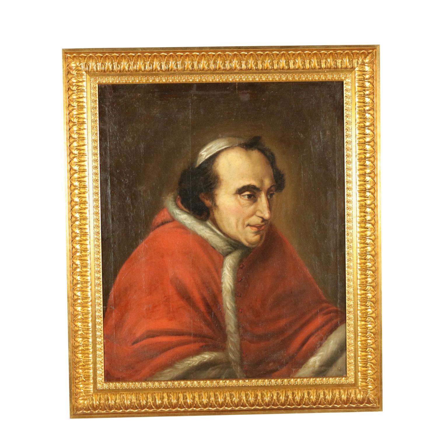Unknown Portrait Painting - Portrait Of Pope Pius VII Oil On Canvas Early '800