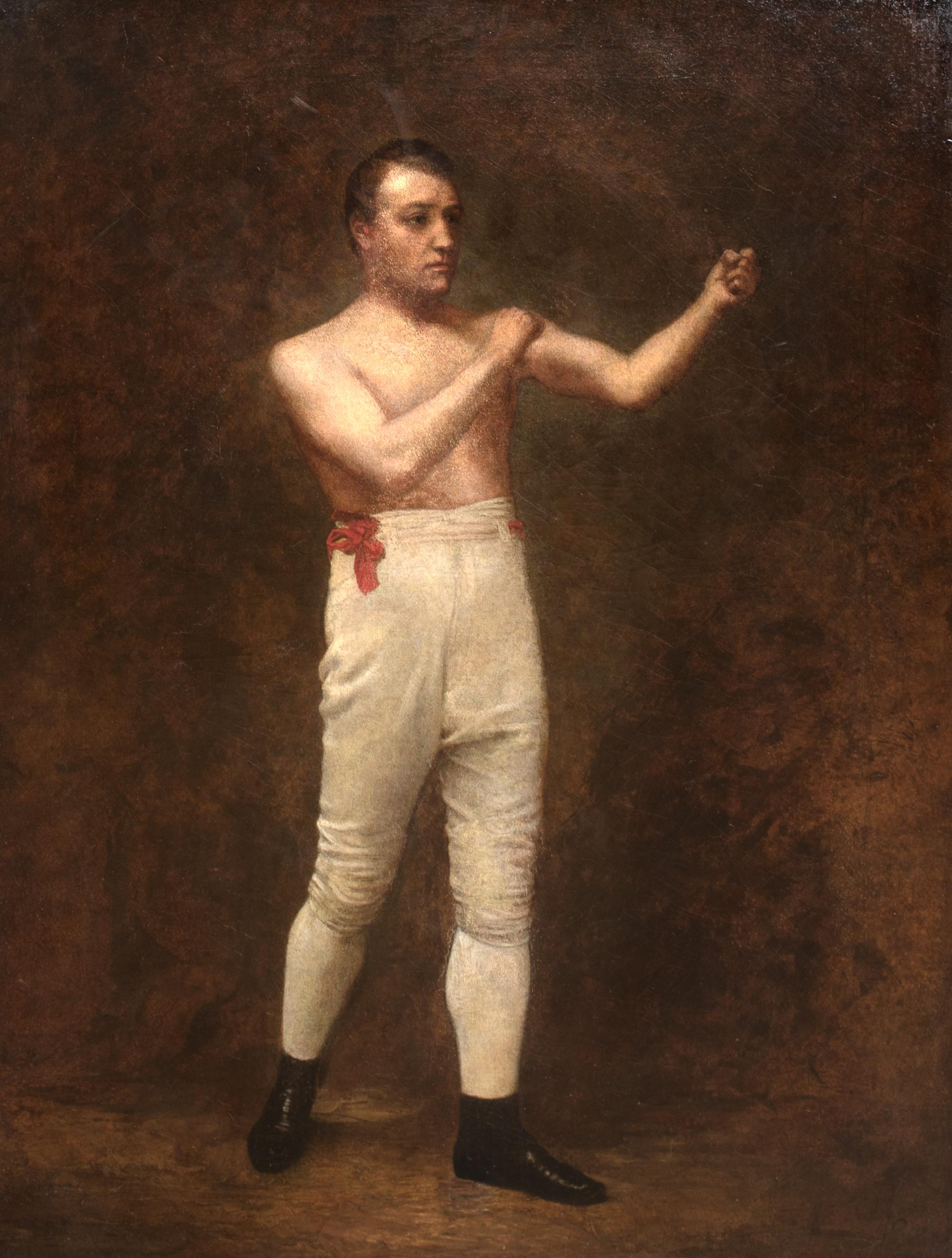 Retrato del púgil Tom Sayers (1826-1865), Siglo XIX  English School - Portrait Painting Marrón de Unknown