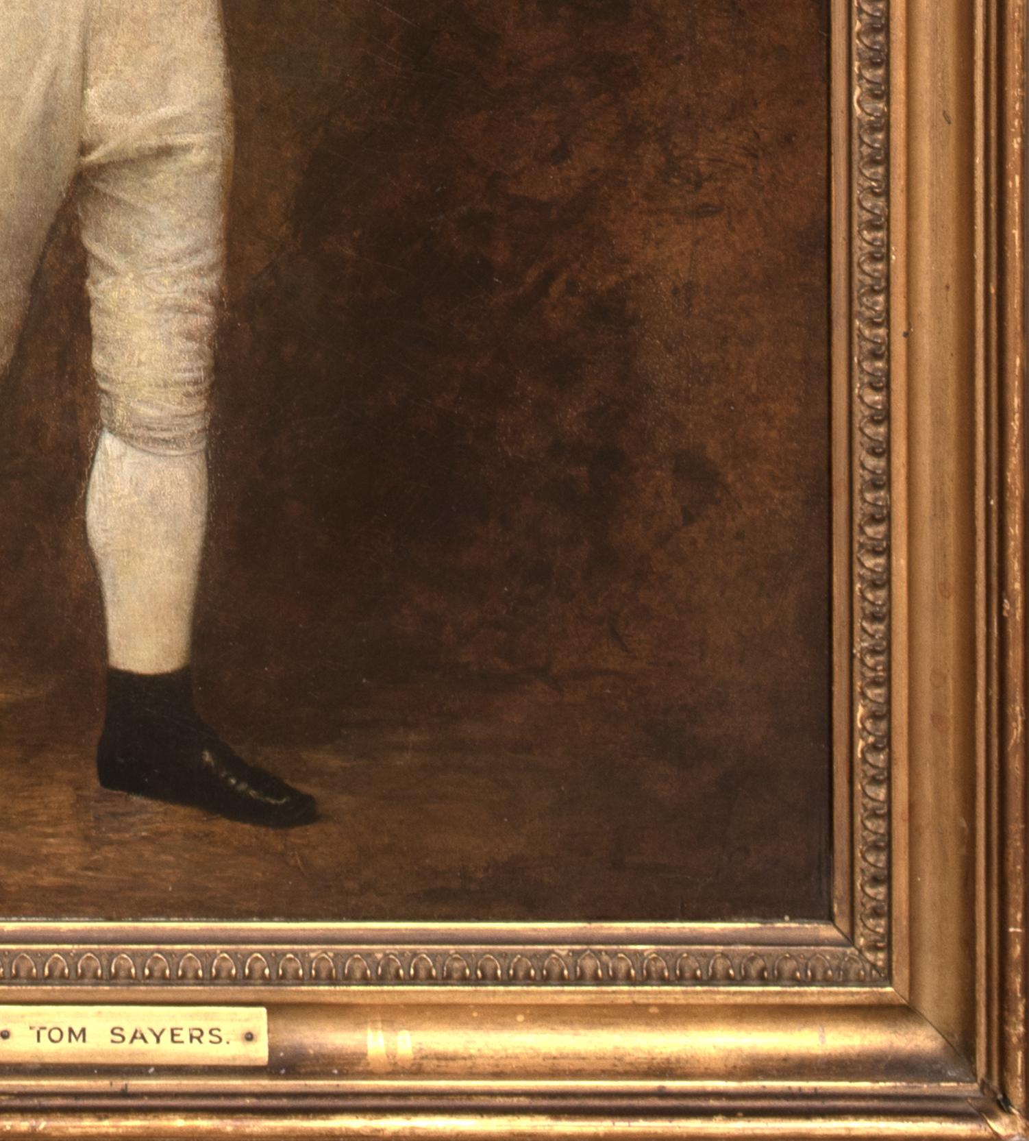 Retrato del púgil Tom Sayers (1826-1865), Siglo XIX

English School - raro retrato de hacia 1860

Gran retrato de boxeo inglés de principios del siglo XIX del campeón inglés Tom Sayers, óleo sobre lienzo. Raro retrato temprano de Sayers en su