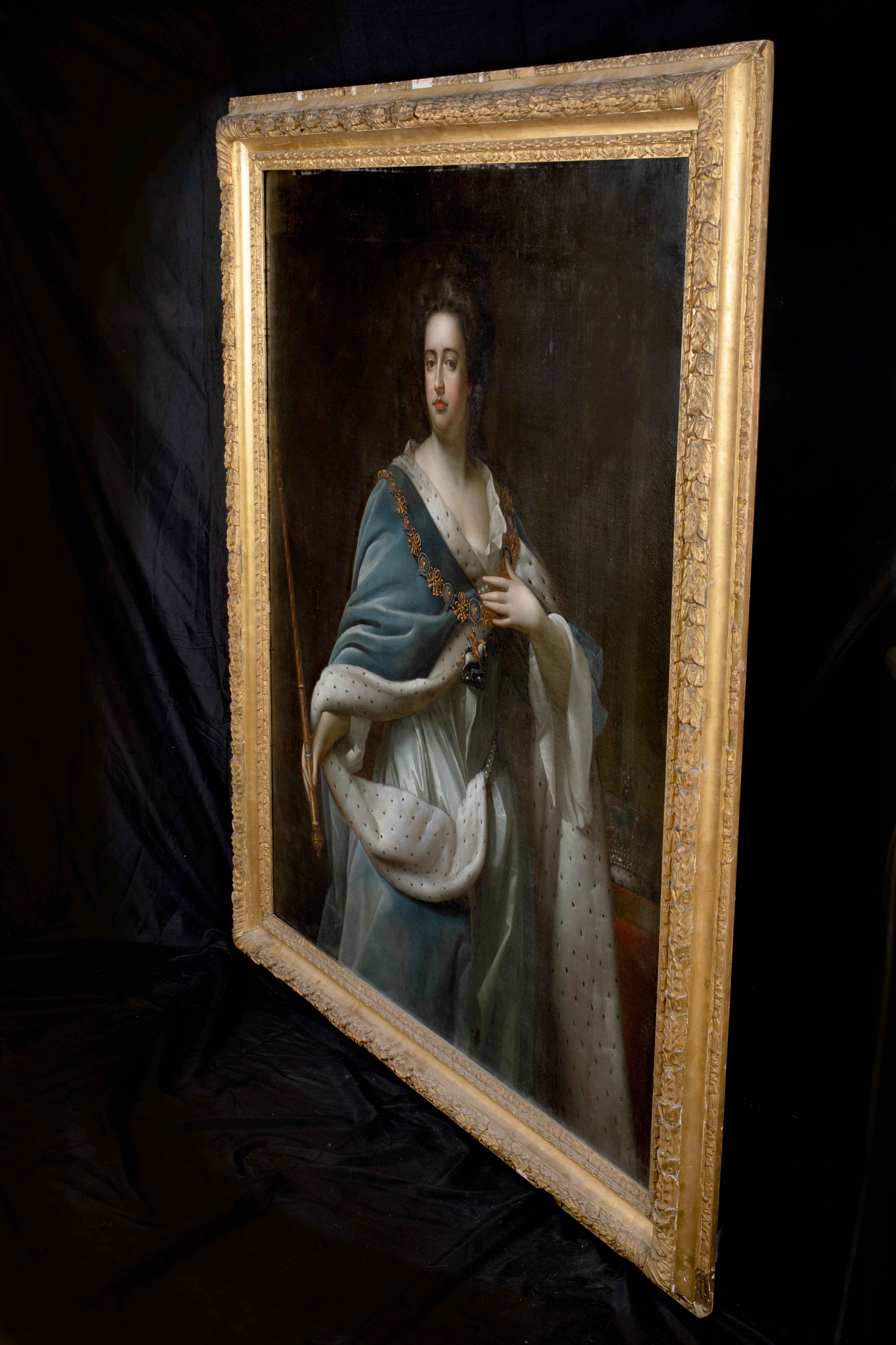 Portrait Of Queen Anne (1665-1714) , 17th Century  - Black Portrait Painting by Unknown