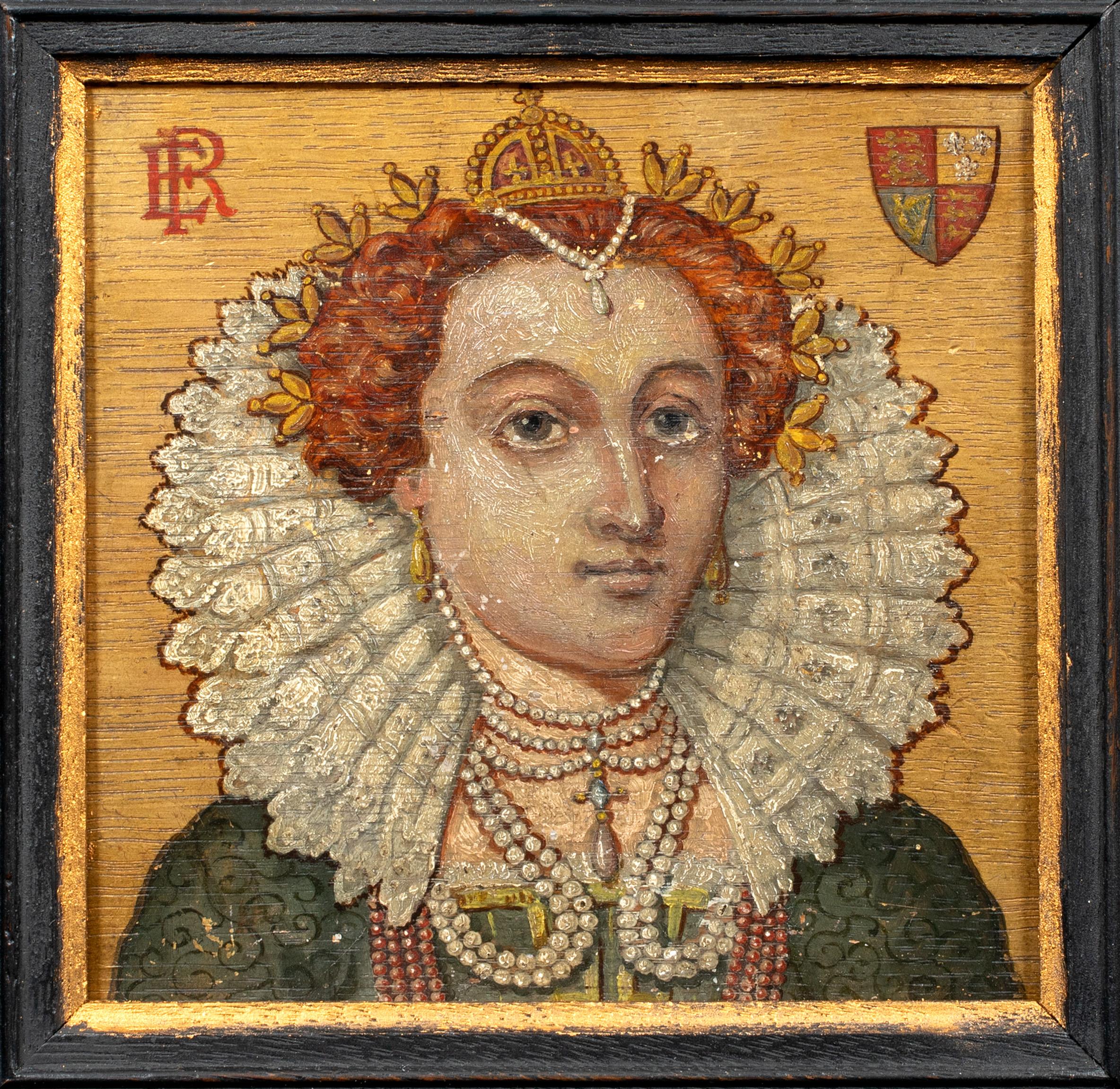 Unknown Portrait Painting - Portrait of Queen Elizabeth I Of England (1533-1608) - Arts & Crafts Movement