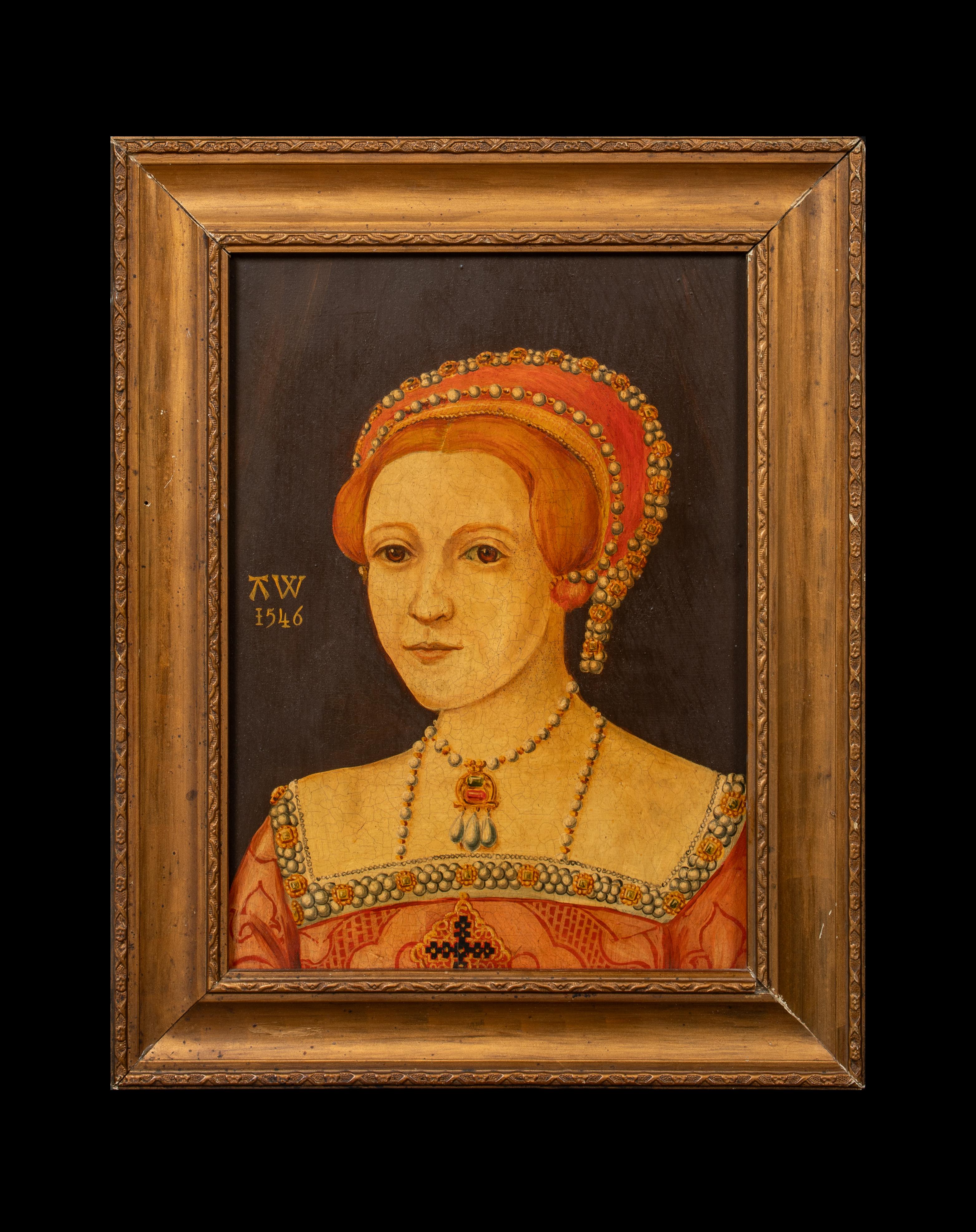 Retrato de la reina María (1516-1558)  English School - óleo sobre tabla - Painting de Unknown