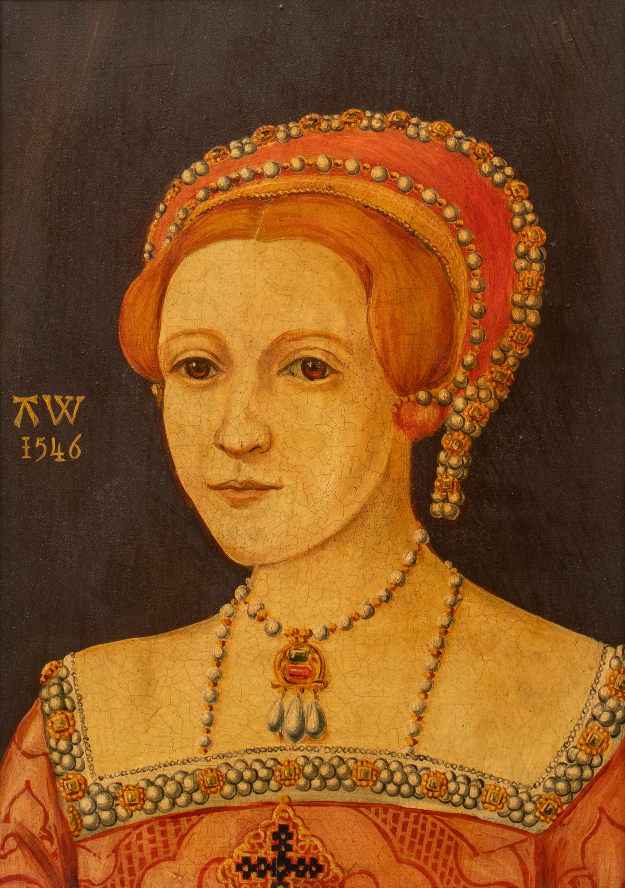 Retrato de la reina María (1516-1558)  English School - óleo sobre tabla - Portrait Painting Marrón de Unknown